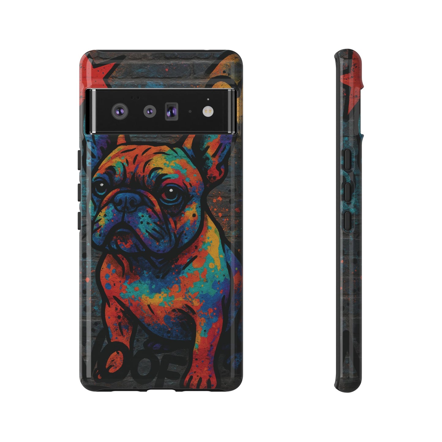 “Urban Woof – Graffiti Dog Phone Case in Street Art Style”