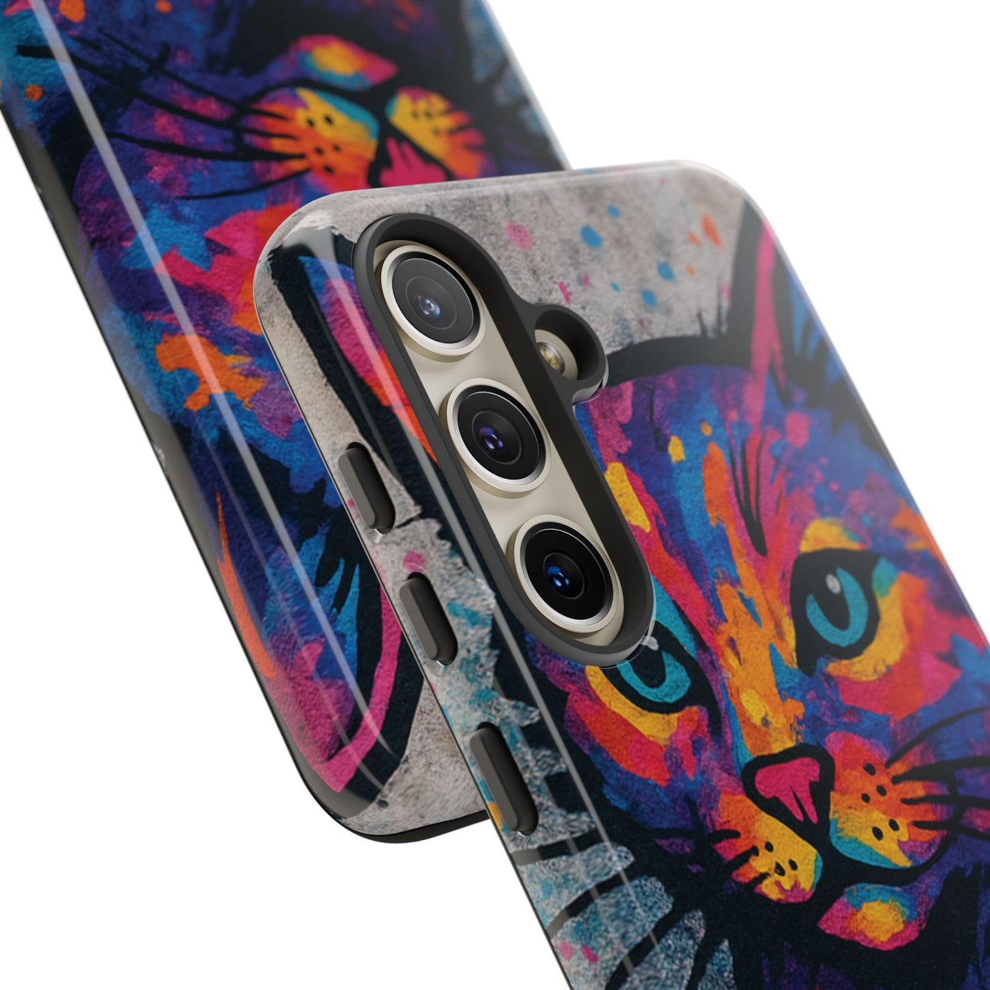 “Meow Madness – Graffiti Cat Phone Case in Street Art Look”