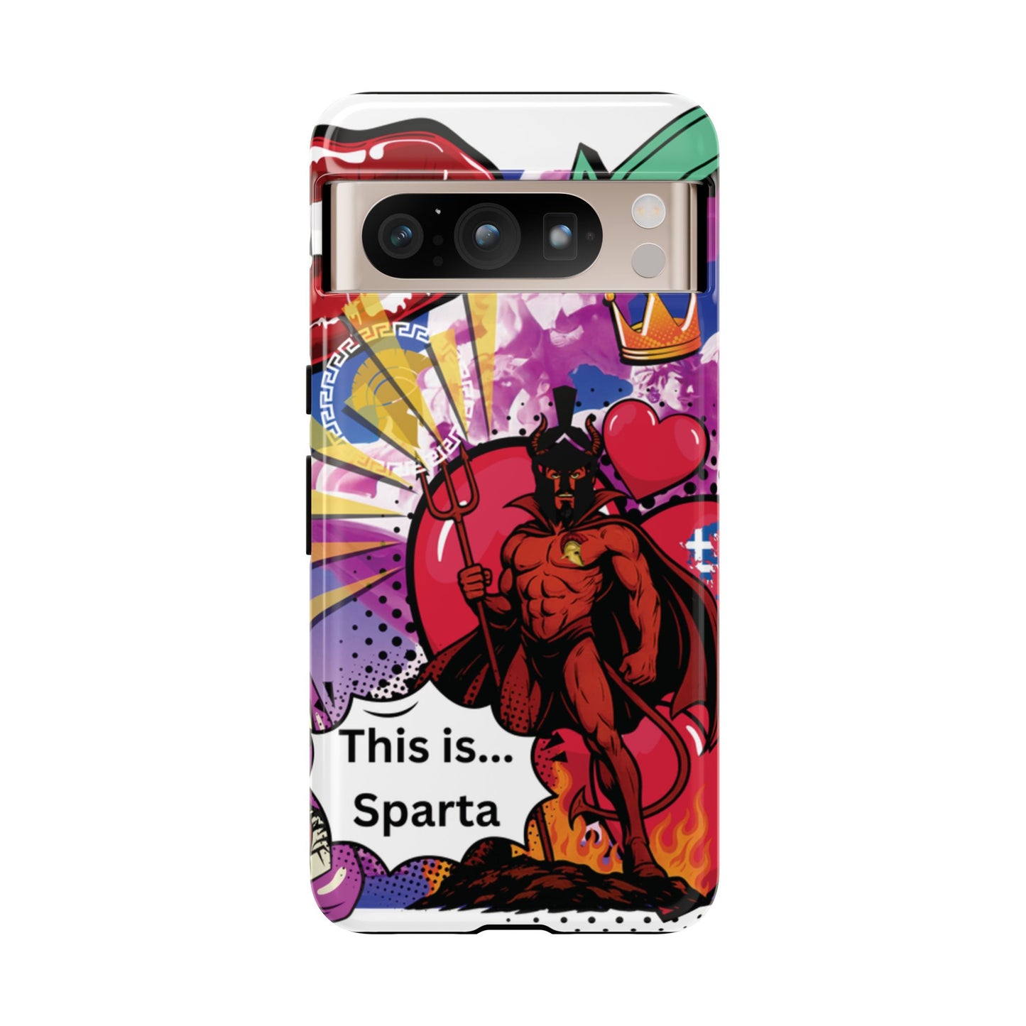🔥 „To jest Sparta!” – Etui na telefon Pop Art Devil