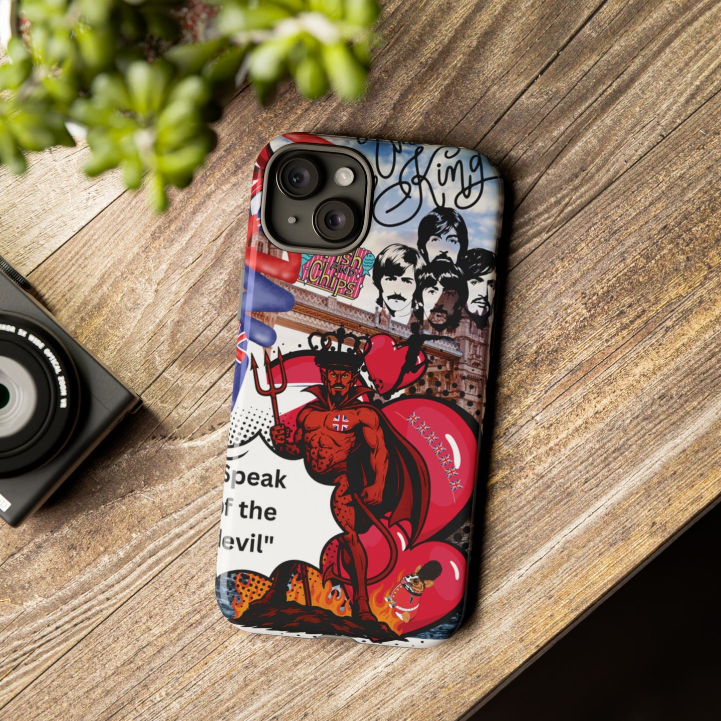 “Speak of the Devil” – Britpop meets Prince of Hell Phone Case