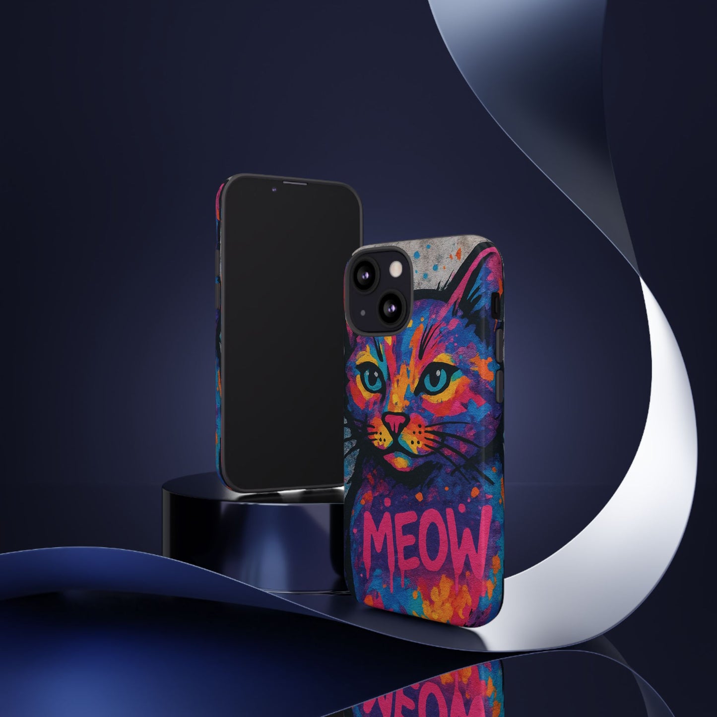 “Meow Madness – Graffiti Cat Phone Case in Street Art Look”