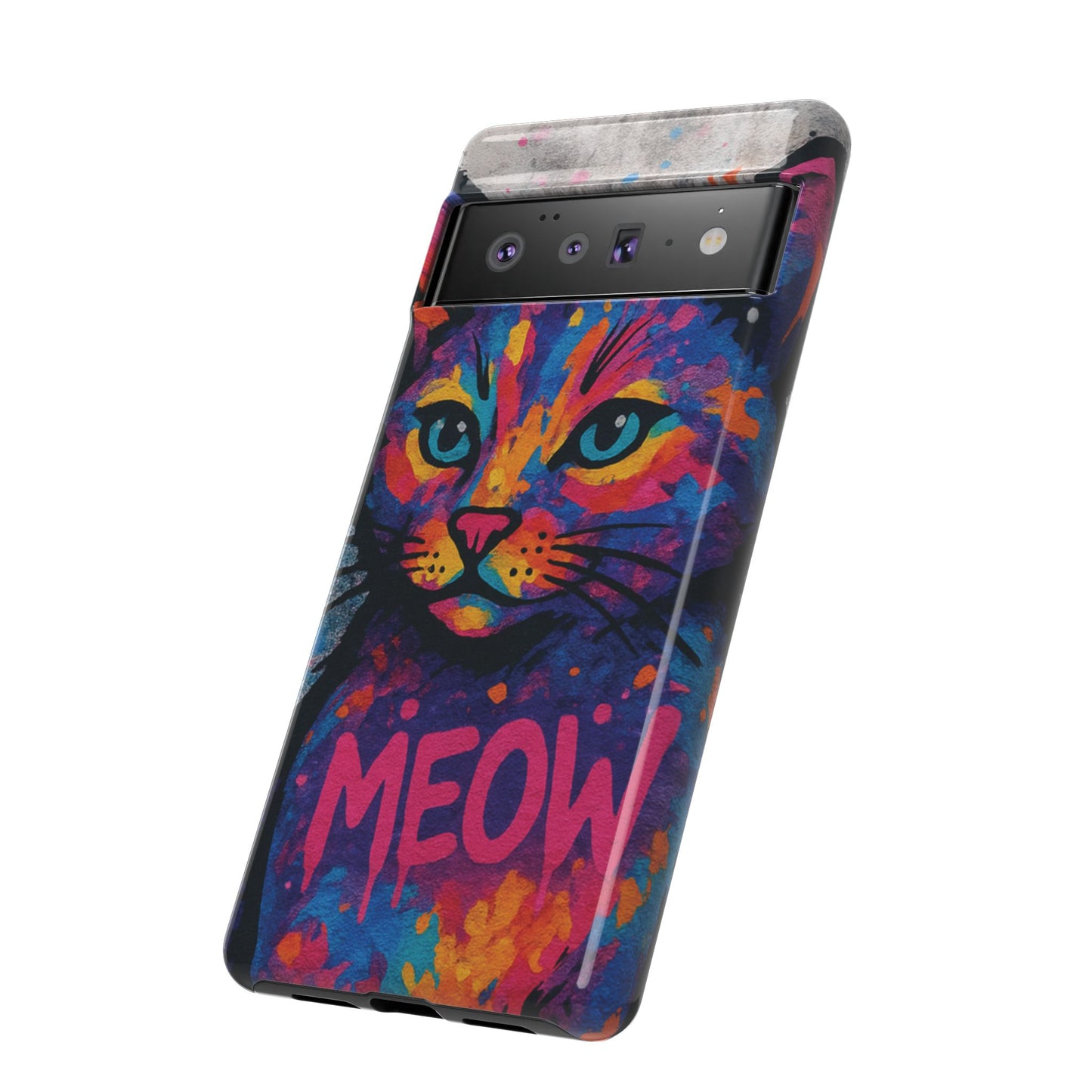 “Meow Madness – Graffiti Cat Phone Case in Street Art Look”
