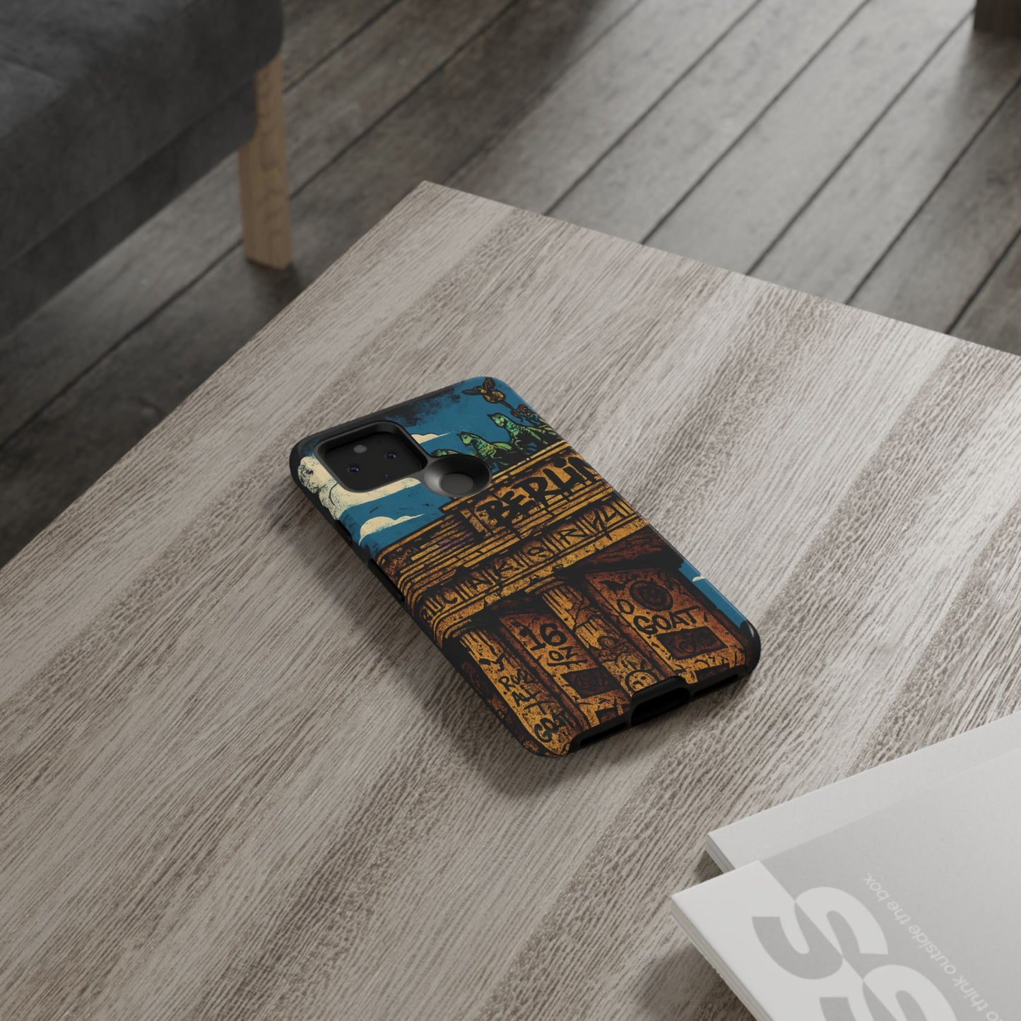 „Berlin Raw – Etui na telefon w stylu ulicznym z Bramą Brandenburską w stylu graffiti”