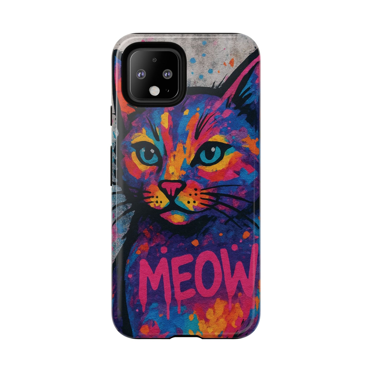 “Meow Madness – Graffiti Cat Phone Case in Street Art Look”