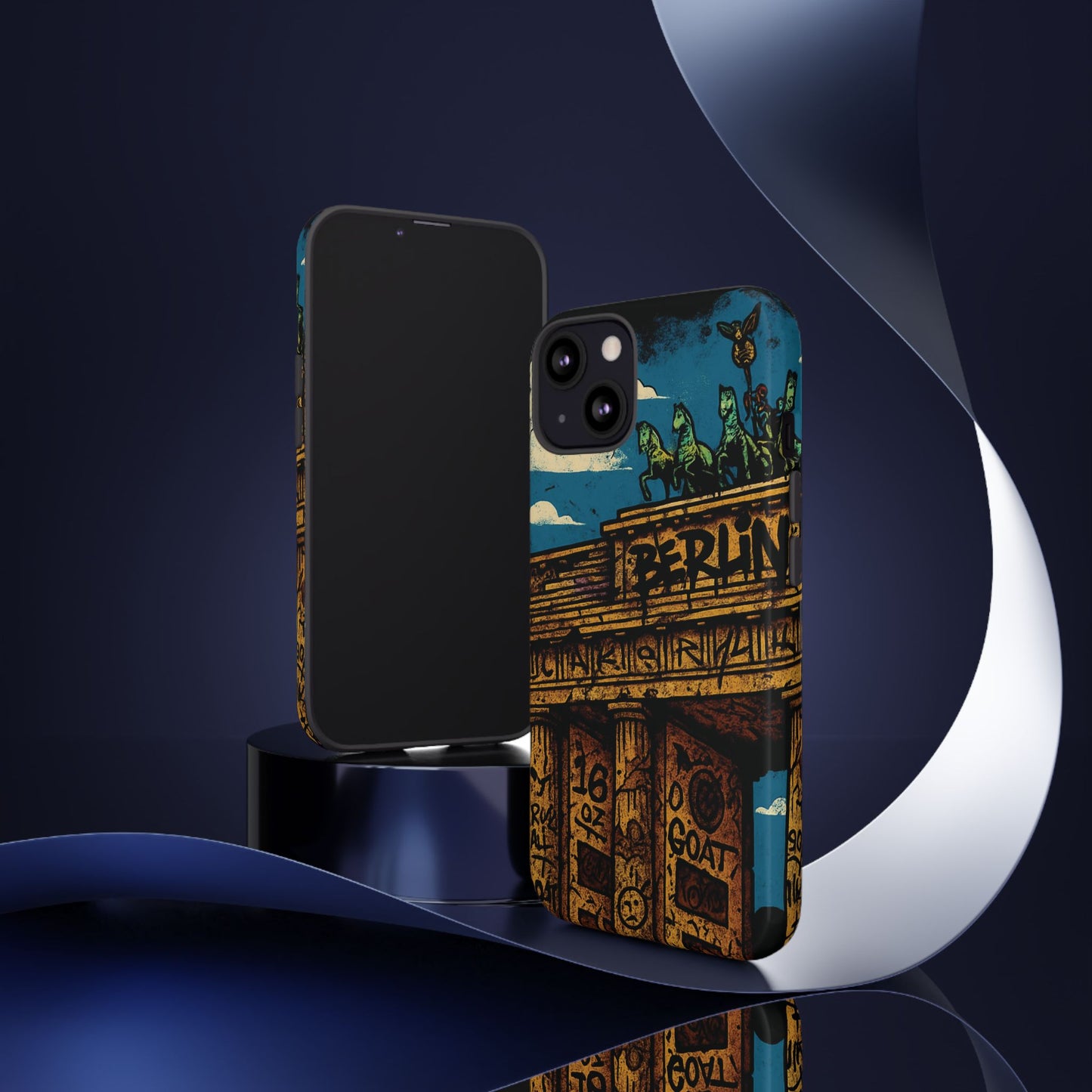 „Berlin Raw – Etui na telefon w stylu ulicznym z Bramą Brandenburską w stylu graffiti”