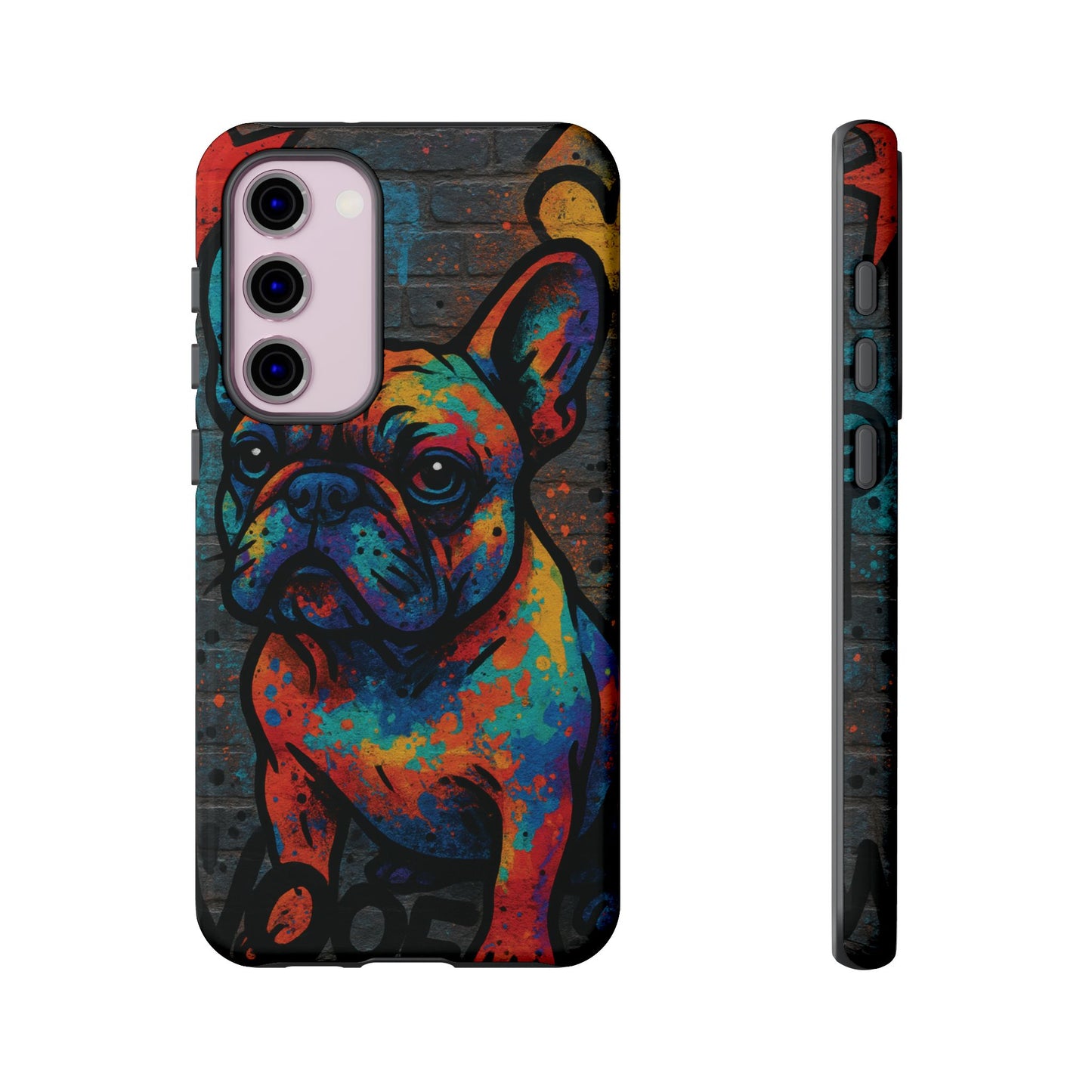 “Urban Woof – Graffiti Dog Phone Case in Street Art Style”