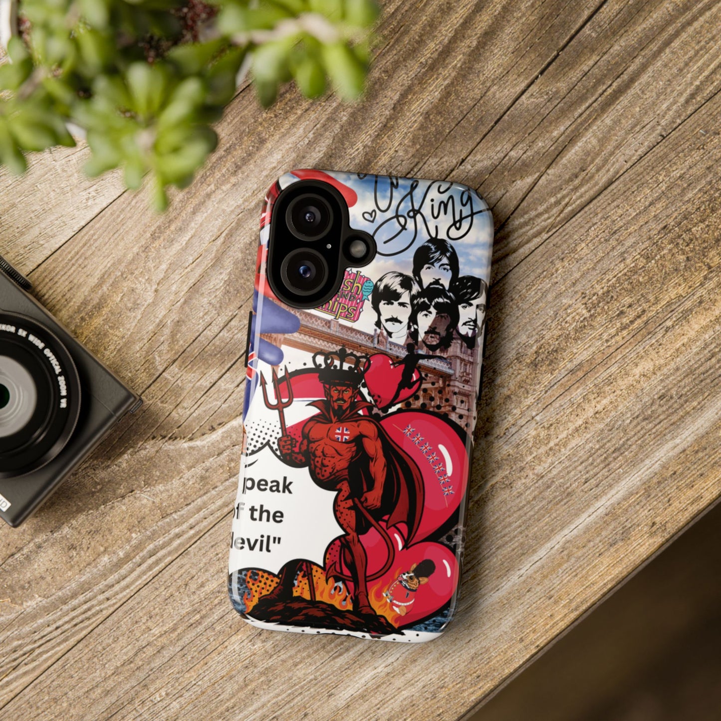 “Speak of the Devil” – Britpop meets Prince of Hell Phone Case