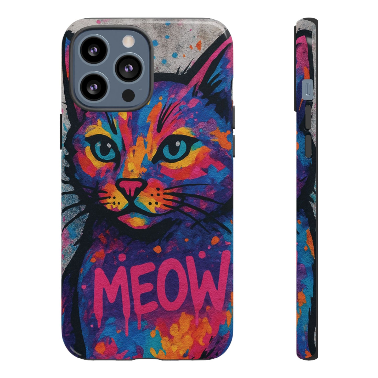 “Meow Madness – Graffiti Cat Phone Case in Street Art Look”