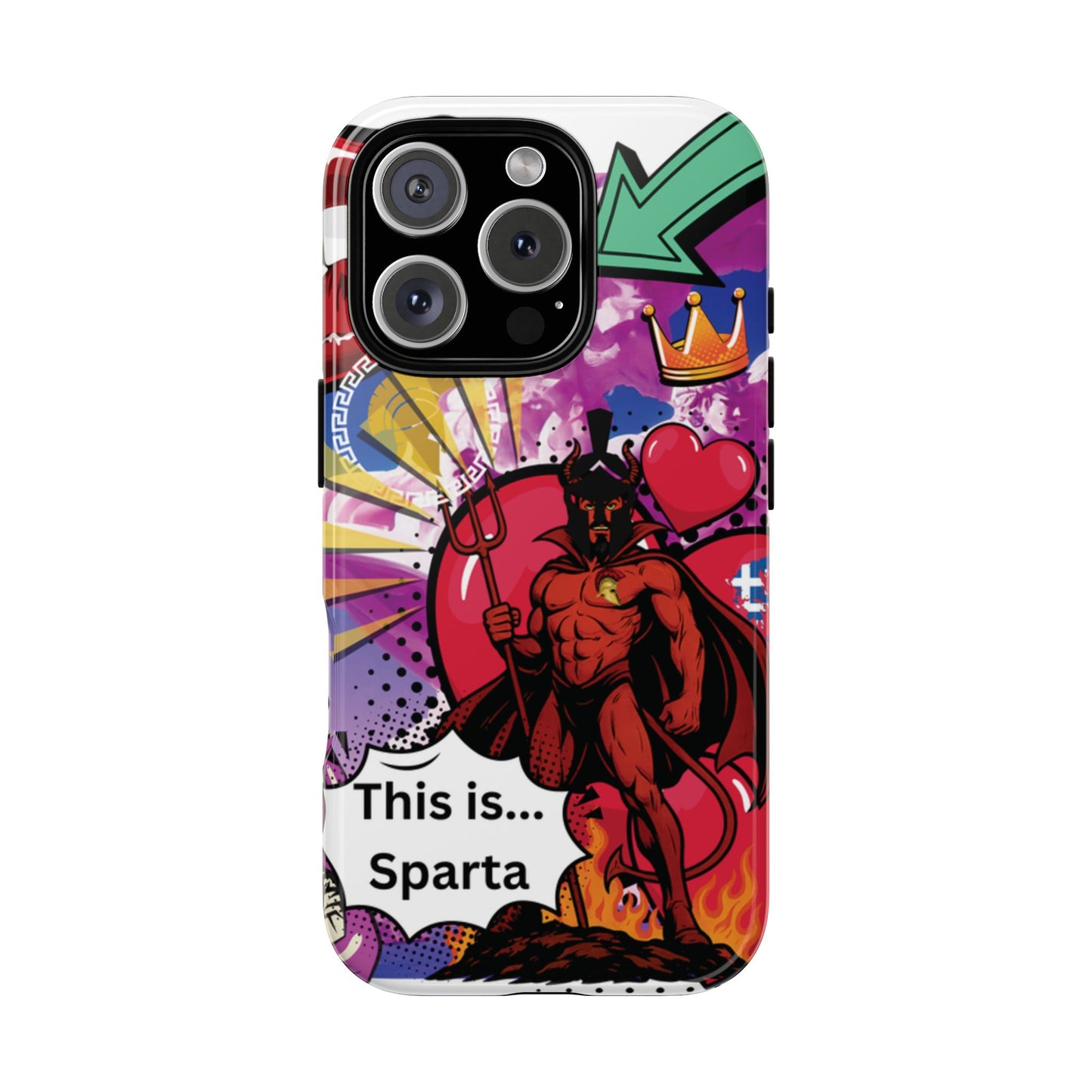 🔥 „To jest Sparta!” – Etui na telefon Pop Art Devil