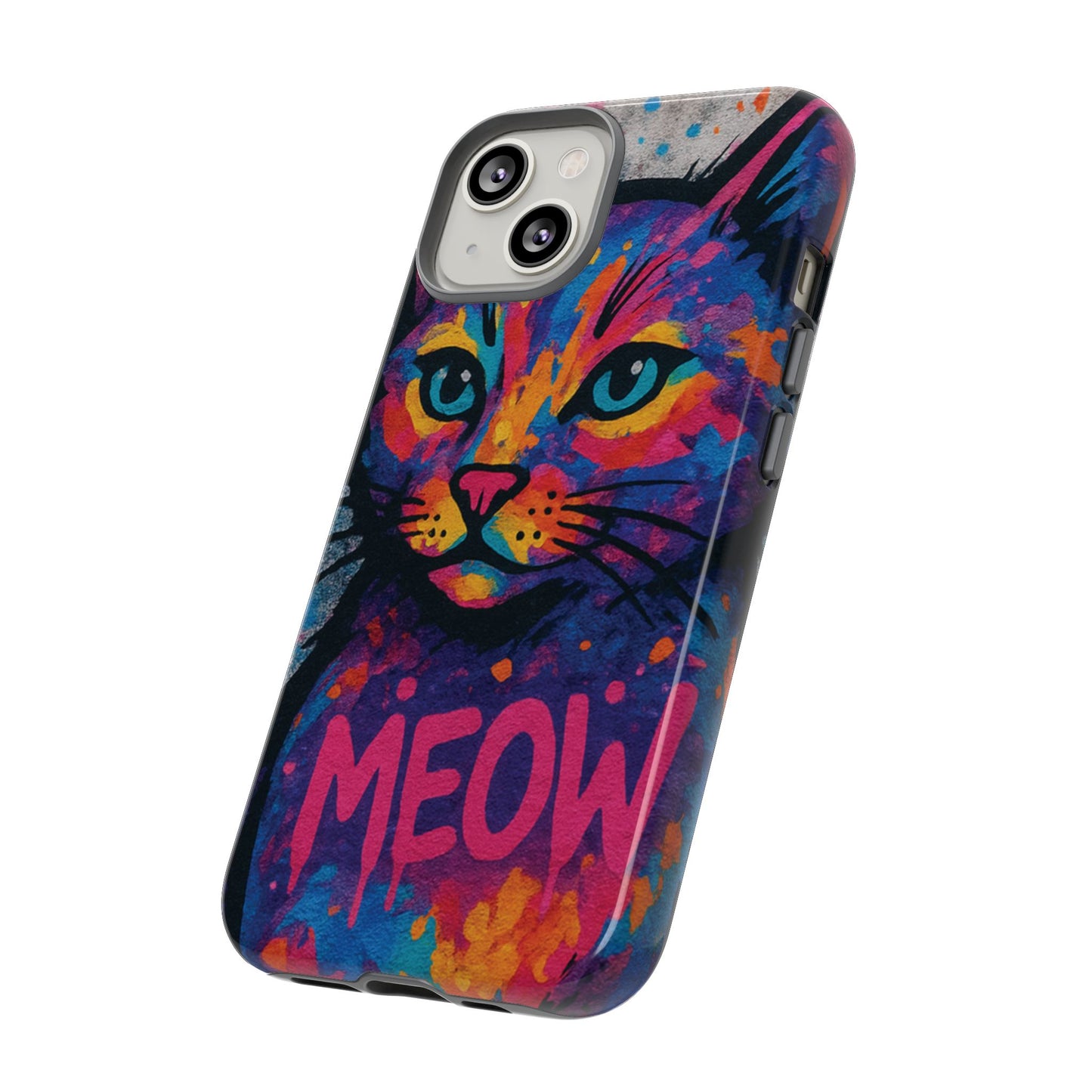 “Meow Madness – Graffiti Cat Phone Case in Street Art Look”