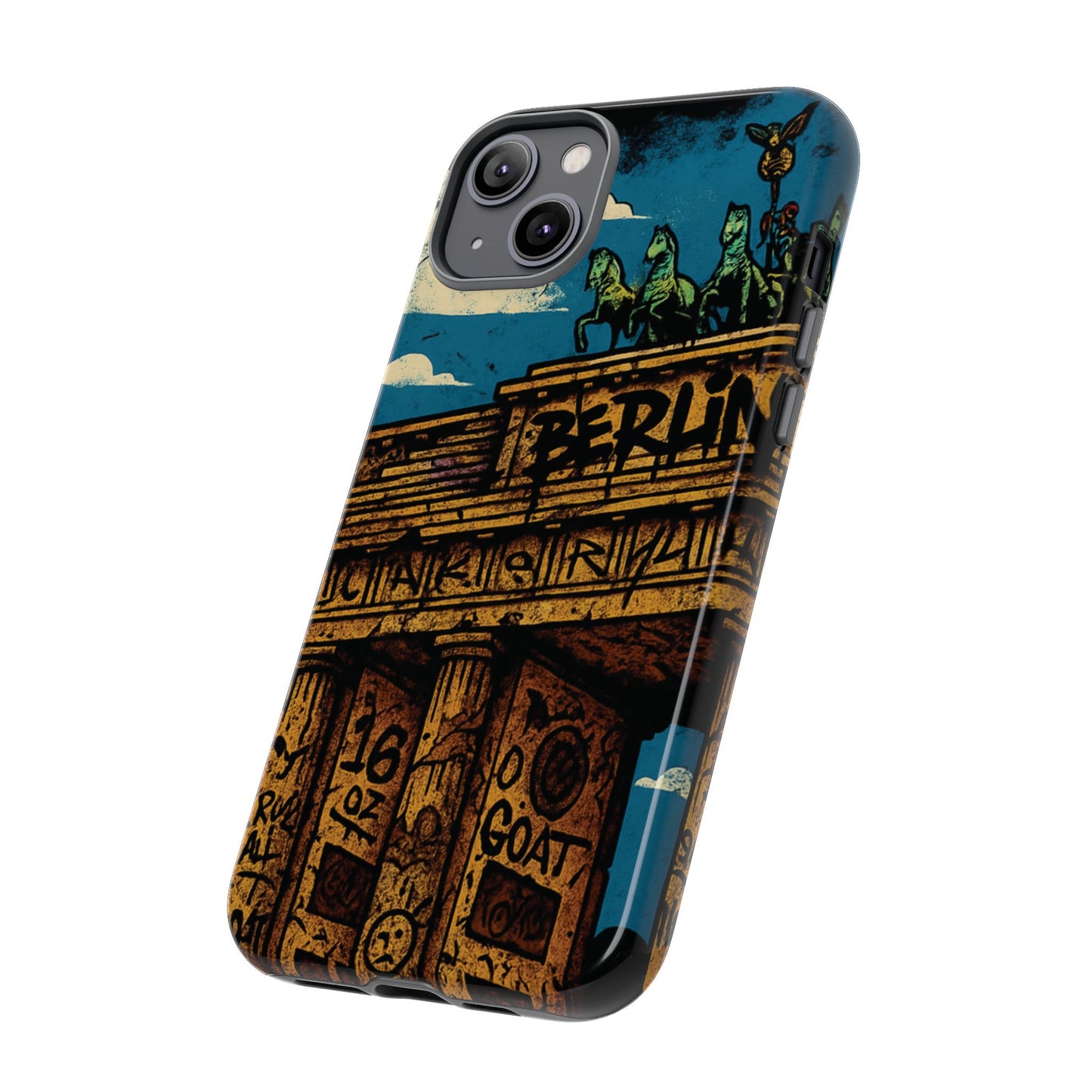„Berlin Raw – Etui na telefon w stylu ulicznym z Bramą Brandenburską w stylu graffiti”