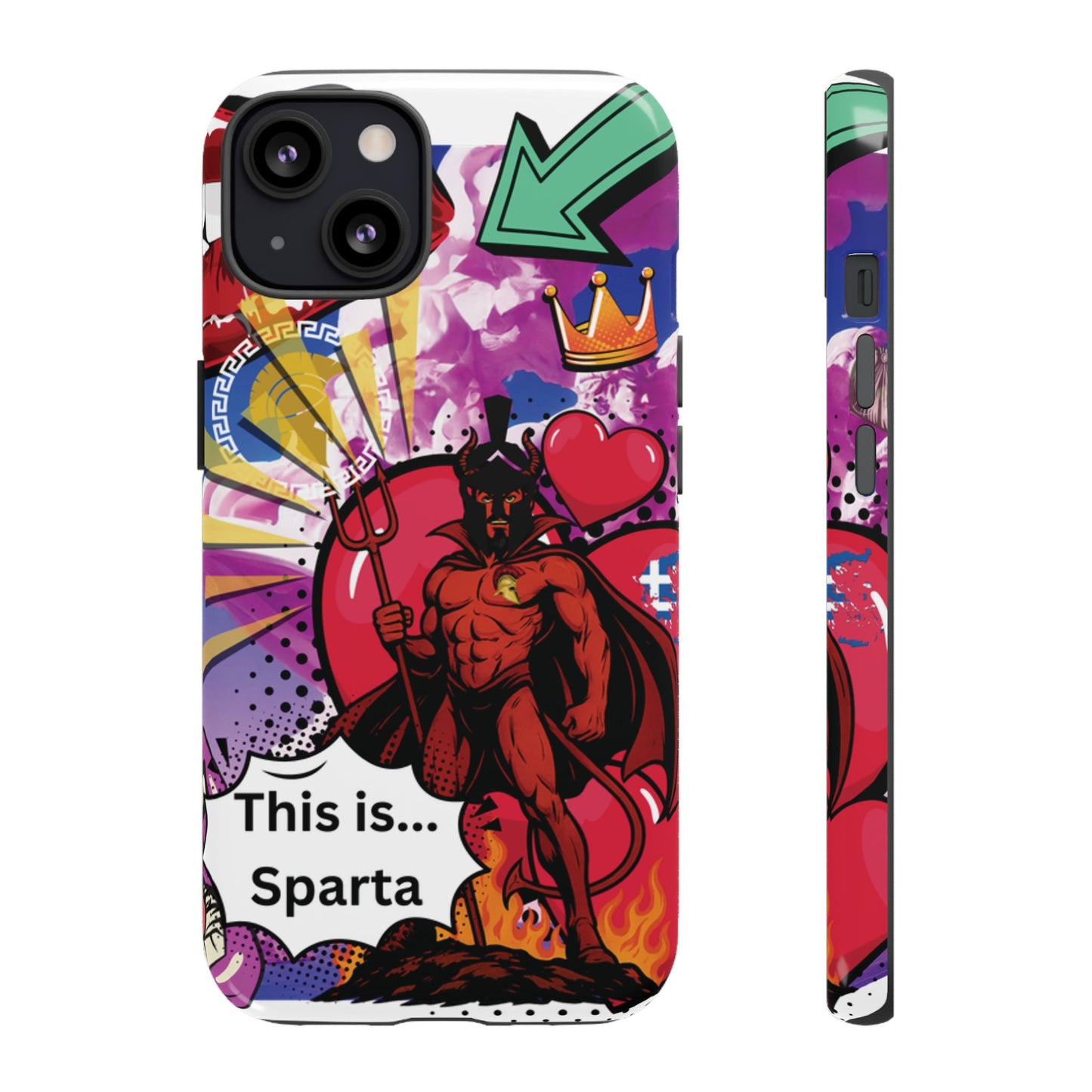 🔥 „To jest Sparta!” – Etui na telefon Pop Art Devil