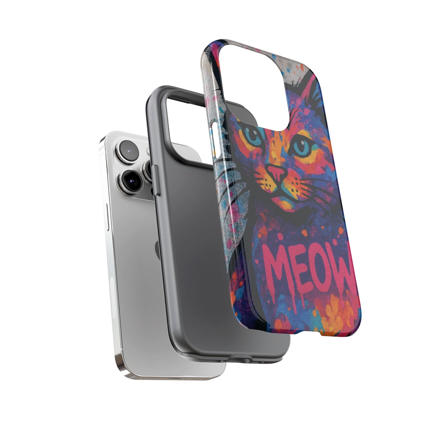 “Meow Madness – Graffiti Cat Phone Case in Street Art Look”