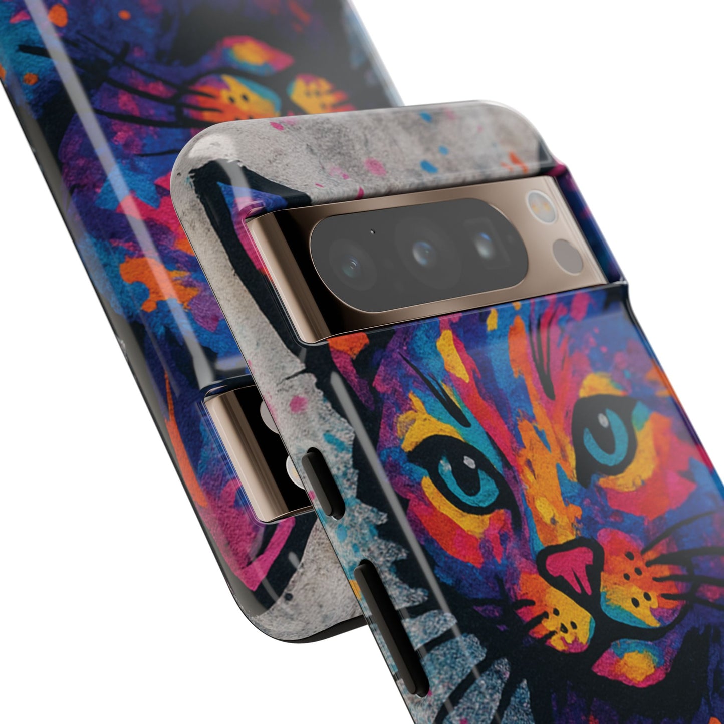 “Meow Madness – Graffiti Cat Phone Case in Street Art Look”