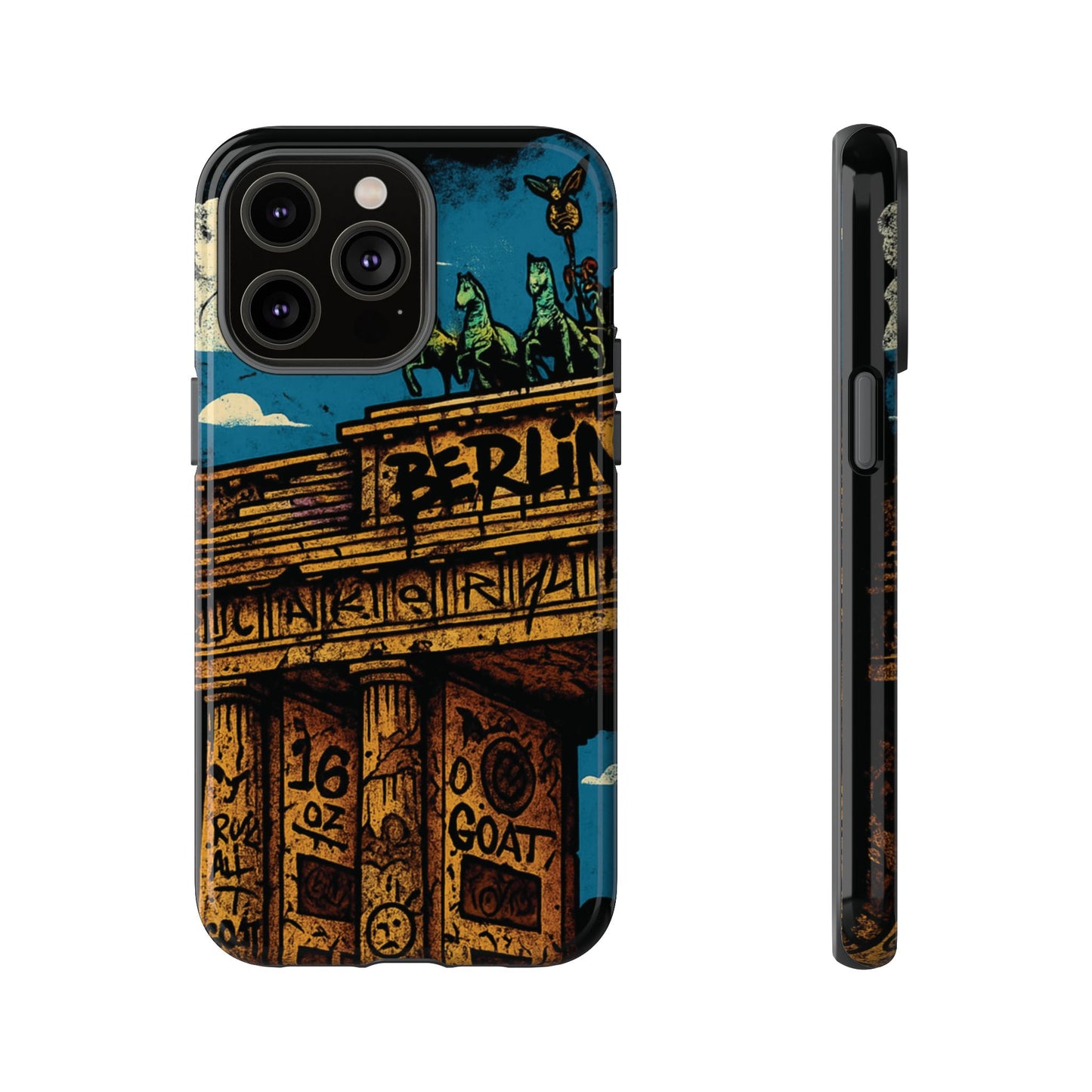 „Berlin Raw – Etui na telefon w stylu ulicznym z Bramą Brandenburską w stylu graffiti”