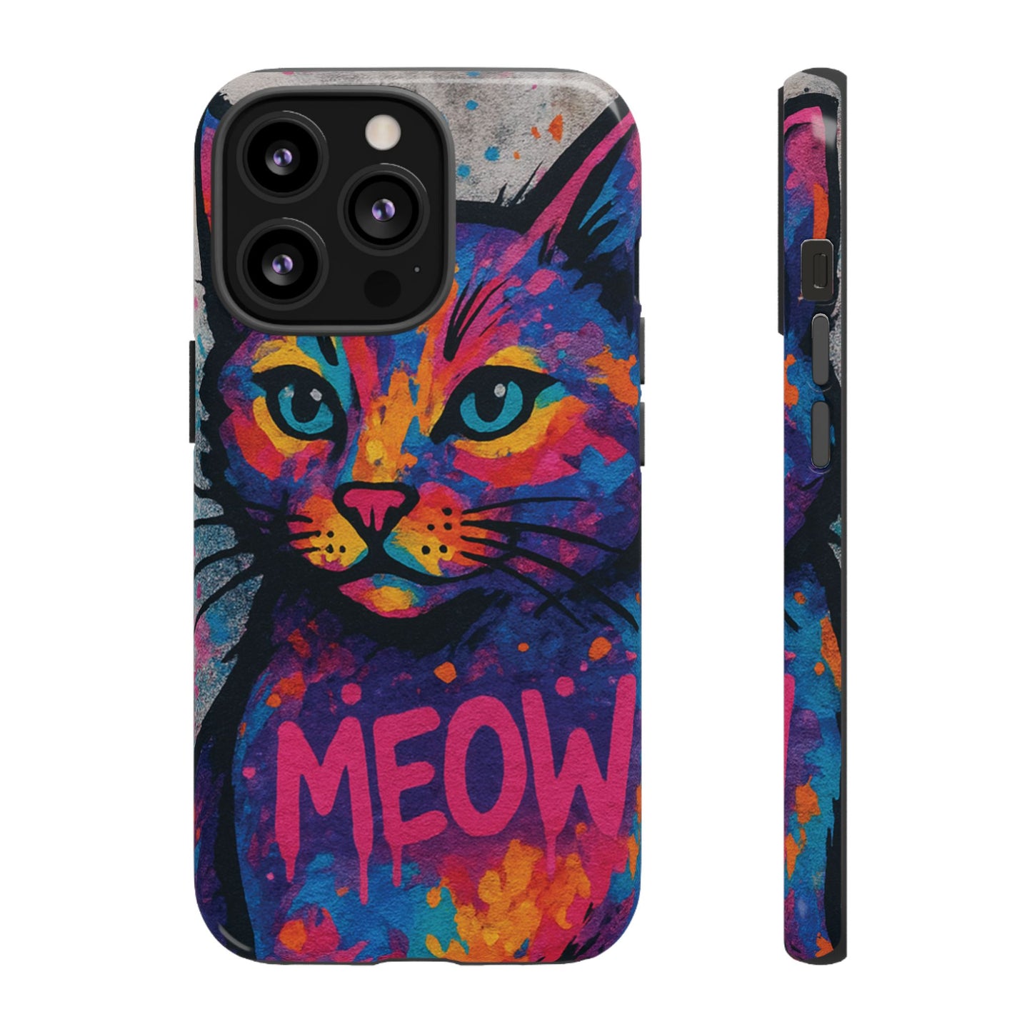 “Meow Madness – Graffiti Cat Phone Case in Street Art Look”