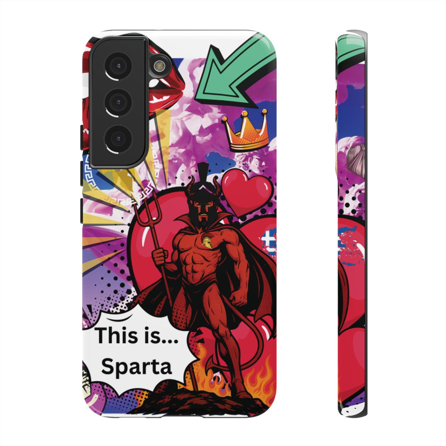 🔥 „To jest Sparta!” – Etui na telefon Pop Art Devil