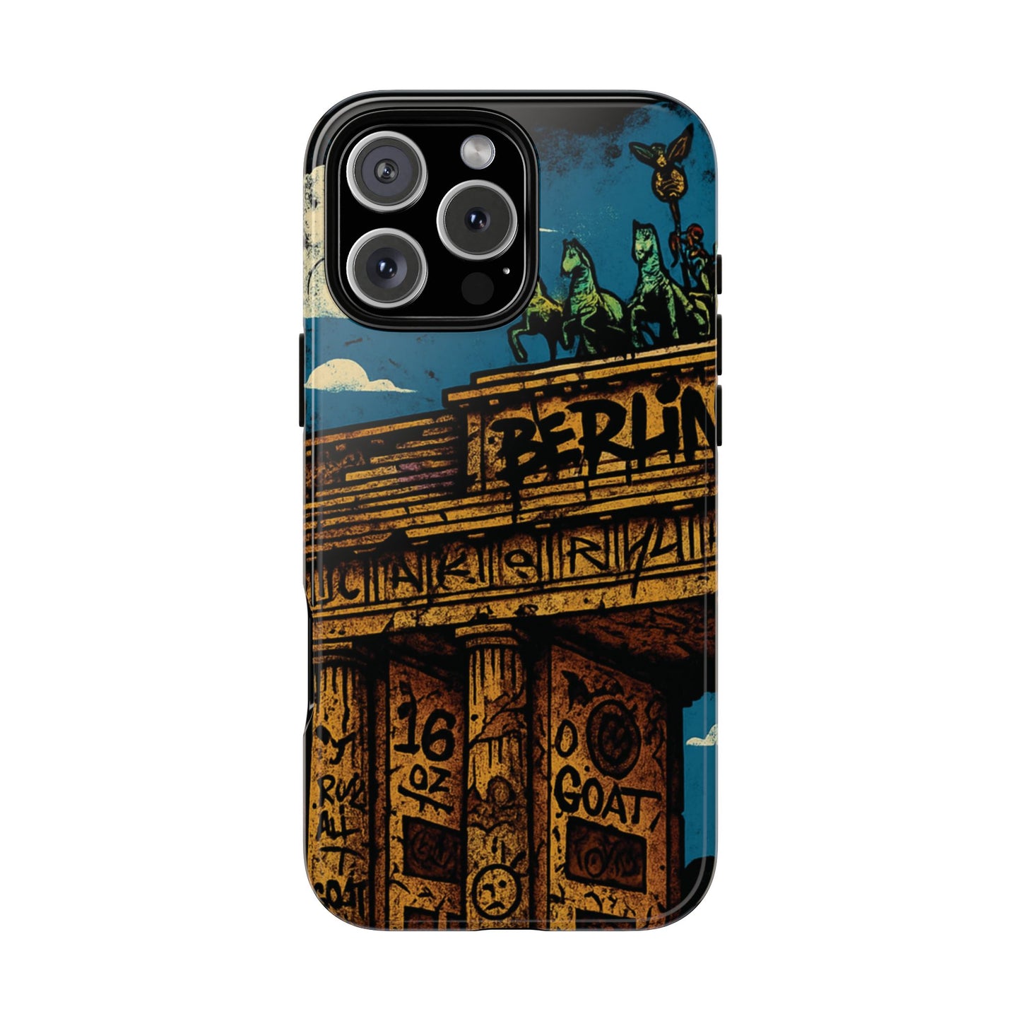 „Berlin Raw – Etui na telefon w stylu ulicznym z Bramą Brandenburską w stylu graffiti”