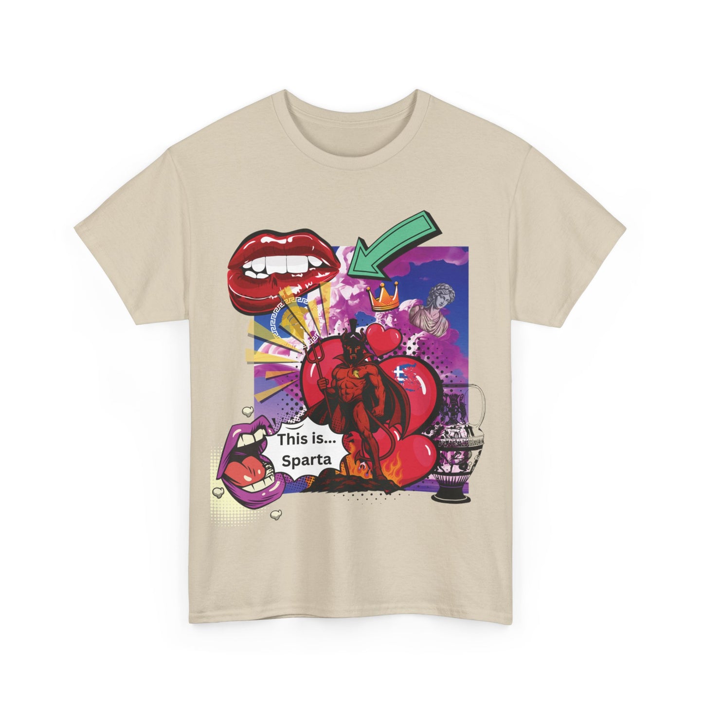 „Miłość, chaos i Sparta” – koszulka pop-art streetwear