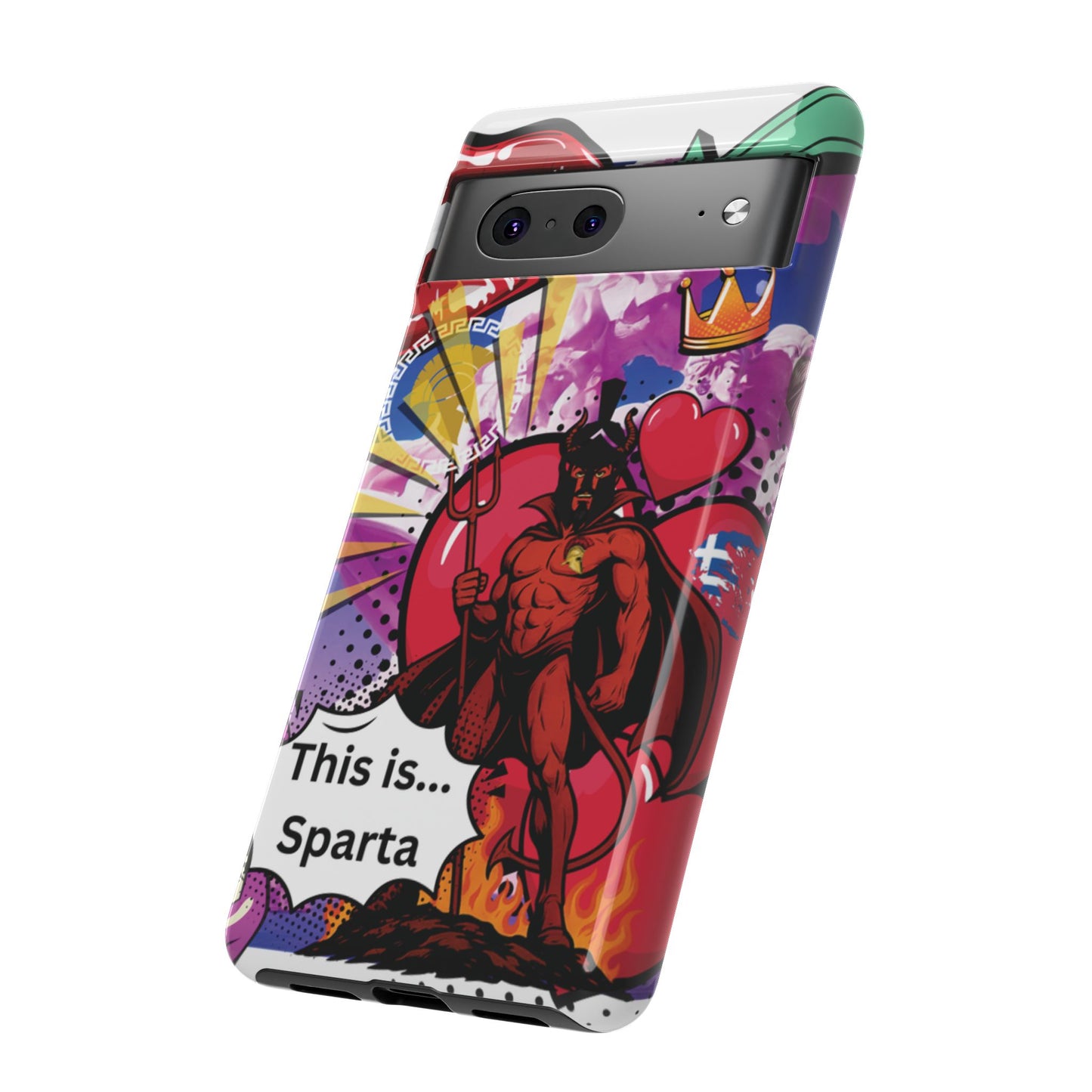 🔥 „To jest Sparta!” – Etui na telefon Pop Art Devil