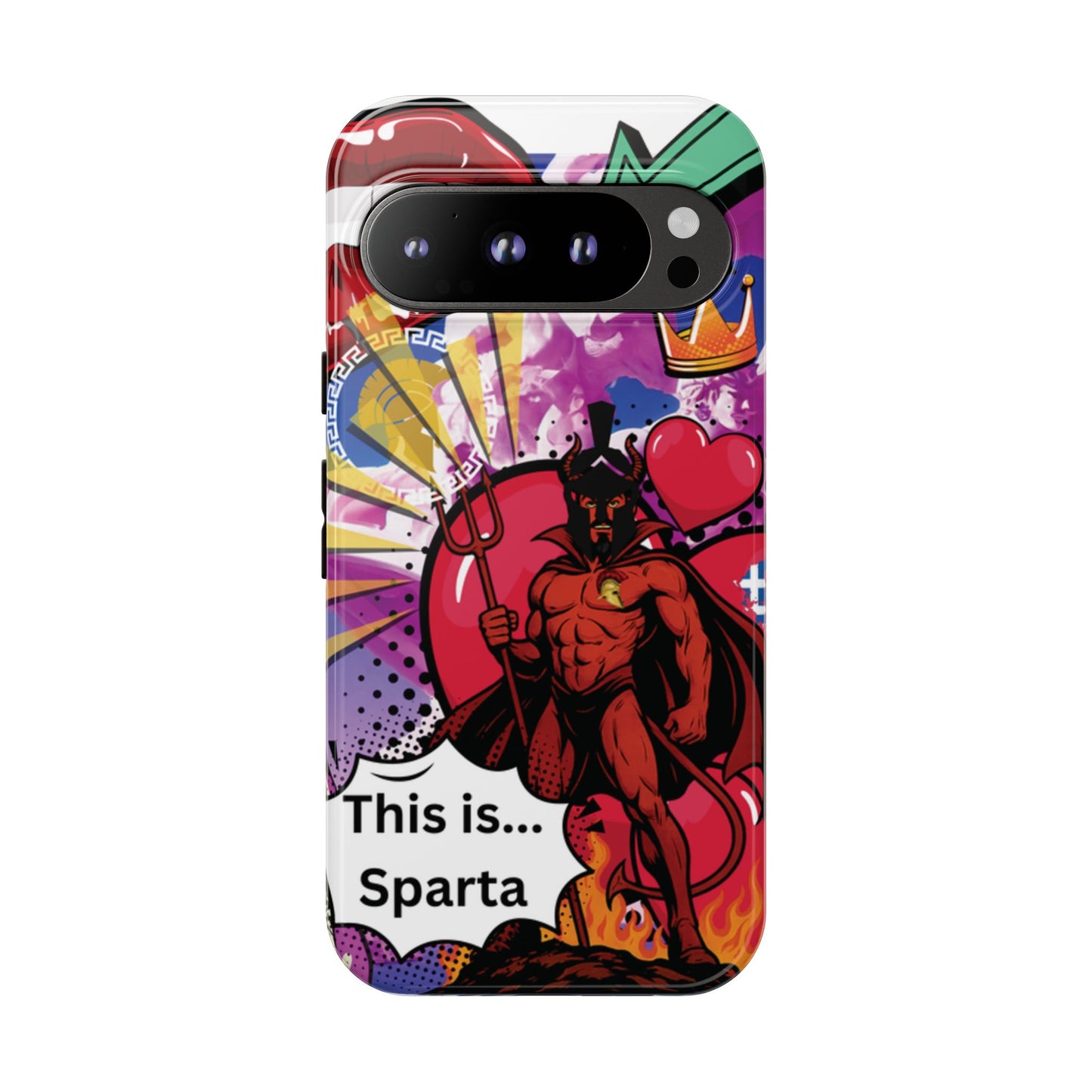 🔥 „To jest Sparta!” – Etui na telefon Pop Art Devil