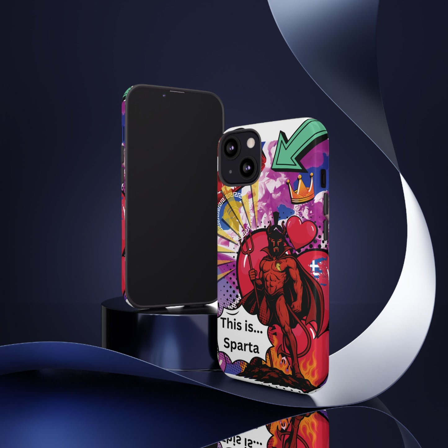🔥 „To jest Sparta!” – Etui na telefon Pop Art Devil