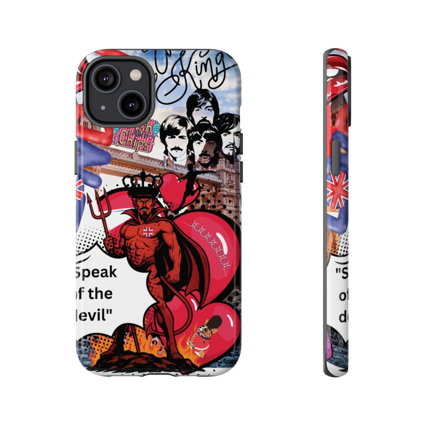 “Speak of the Devil” – Britpop meets Prince of Hell Phone Case