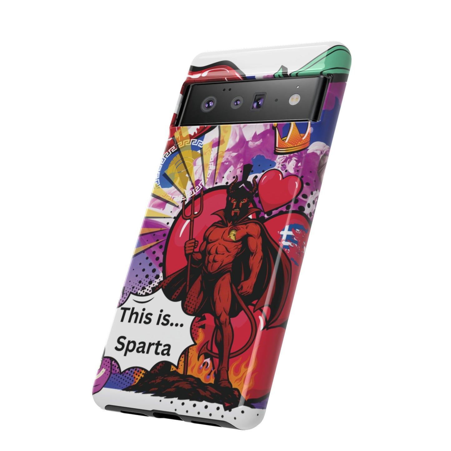 🔥 „To jest Sparta!” – Etui na telefon Pop Art Devil