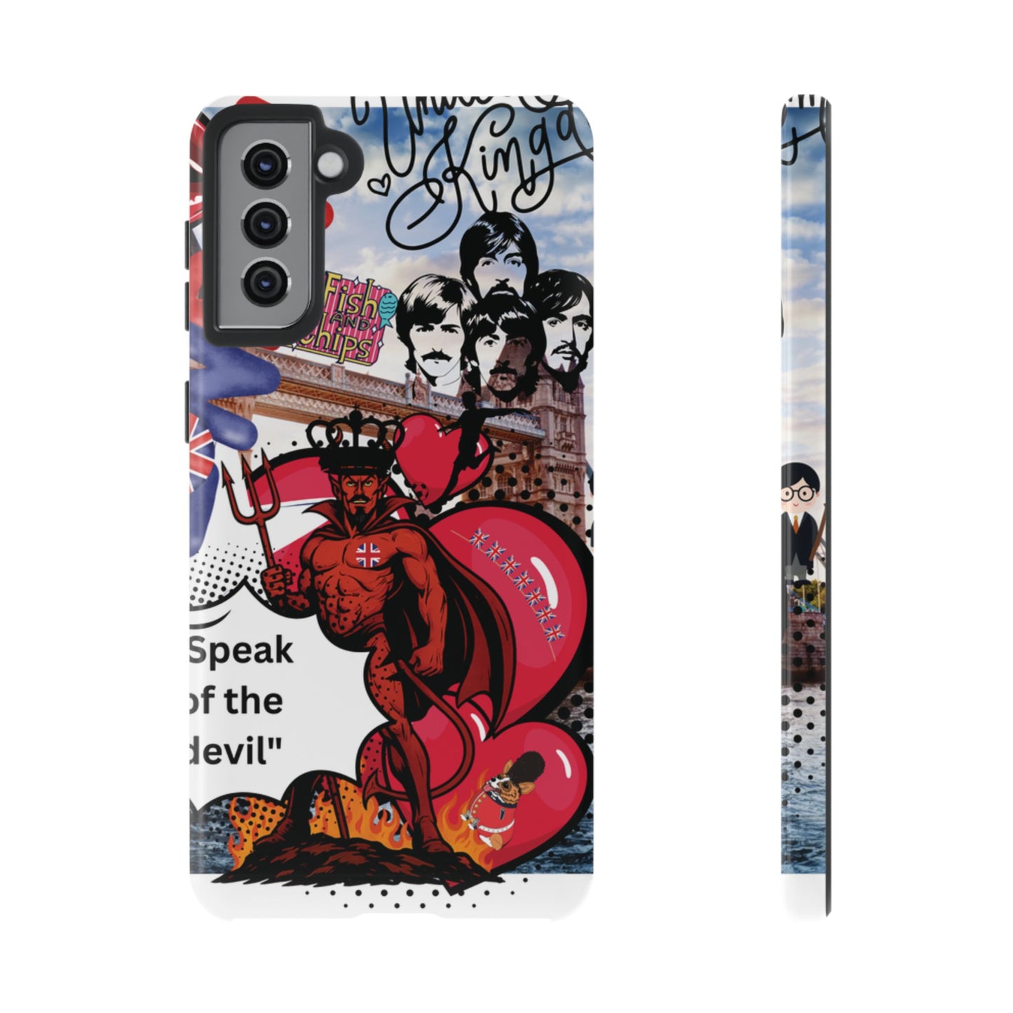 “Speak of the Devil” – Britpop meets Prince of Hell Phone Case