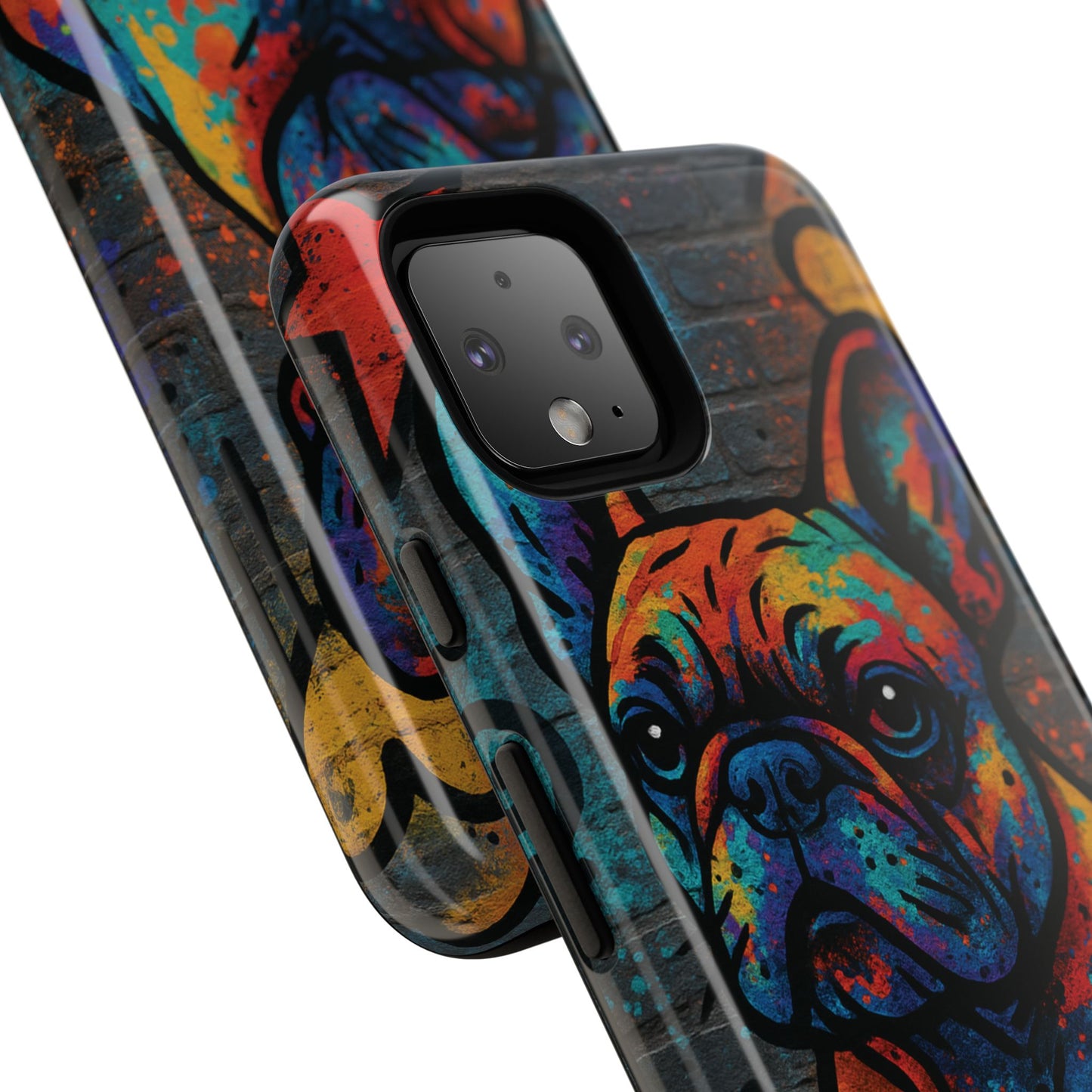 “Urban Woof – Graffiti Dog Phone Case in Street Art Style”