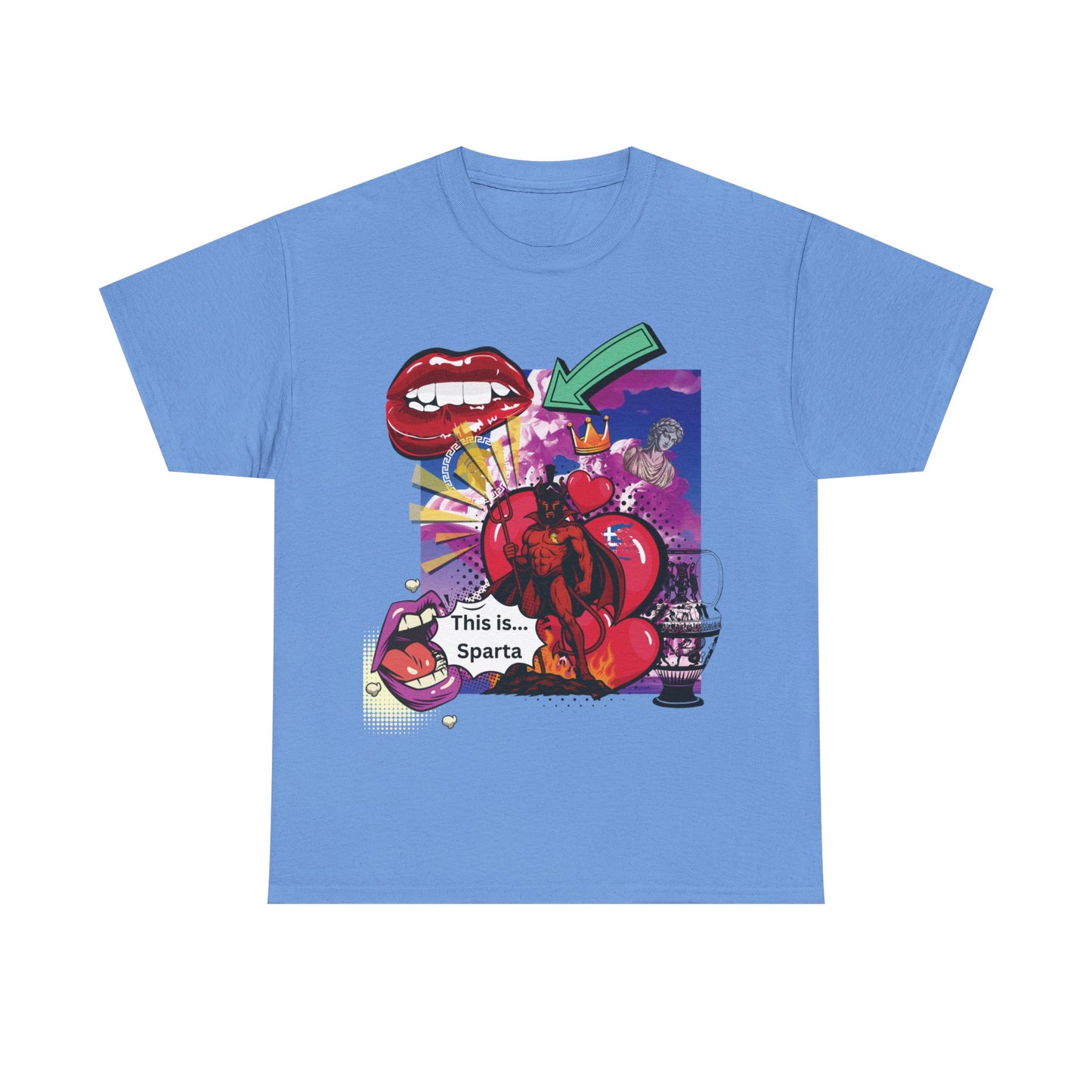 „Miłość, chaos i Sparta” – koszulka pop-art streetwear
