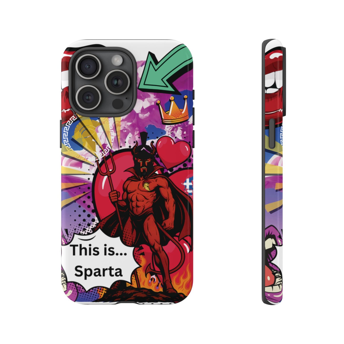 🔥 „To jest Sparta!” – Etui na telefon Pop Art Devil