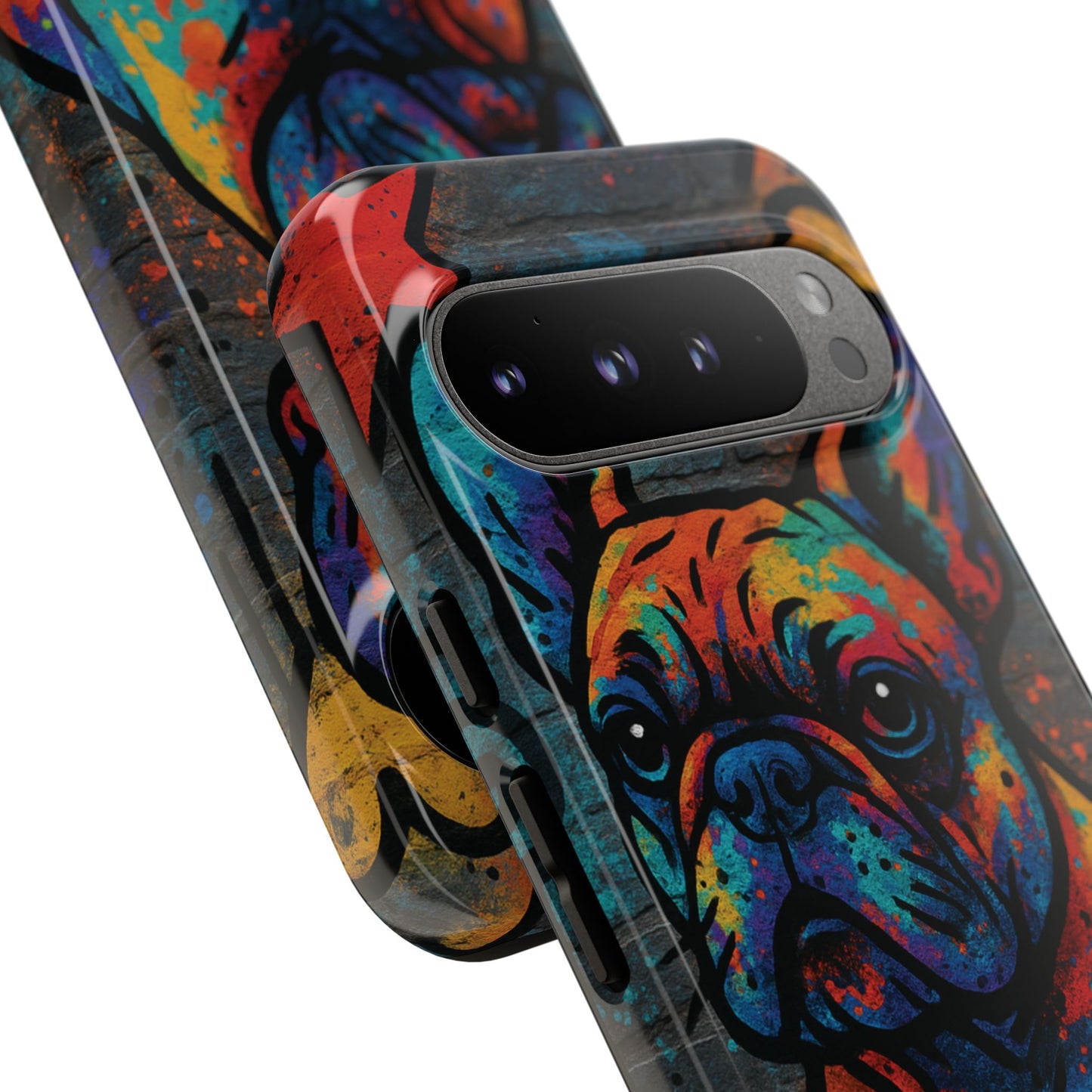“Urban Woof – Graffiti Dog Phone Case in Street Art Style”