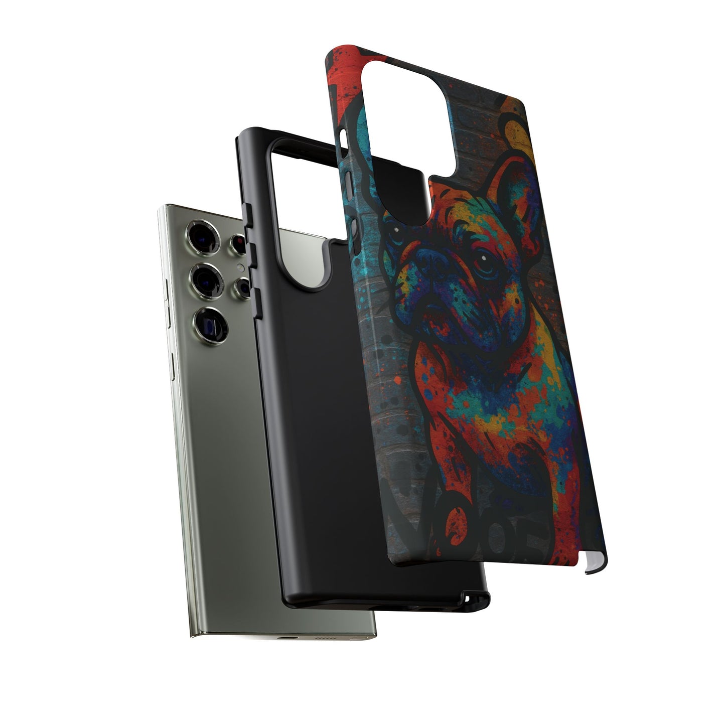 “Urban Woof – Graffiti Dog Phone Case in Street Art Style”