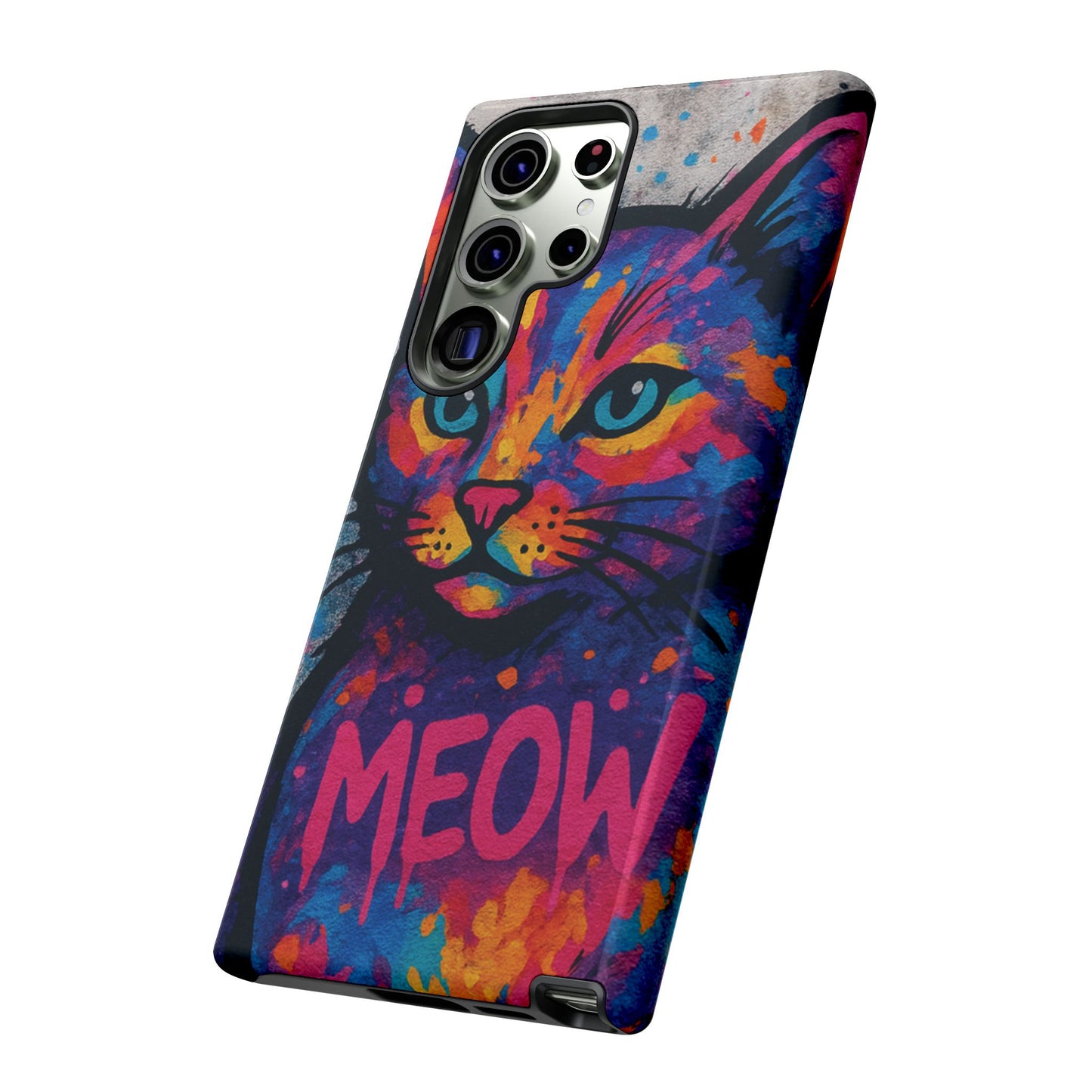 “Meow Madness – Graffiti Cat Phone Case in Street Art Look”