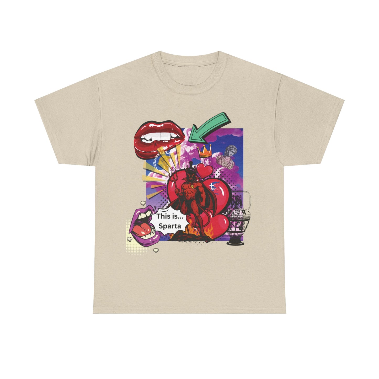 „Miłość, chaos i Sparta” – koszulka pop-art streetwear