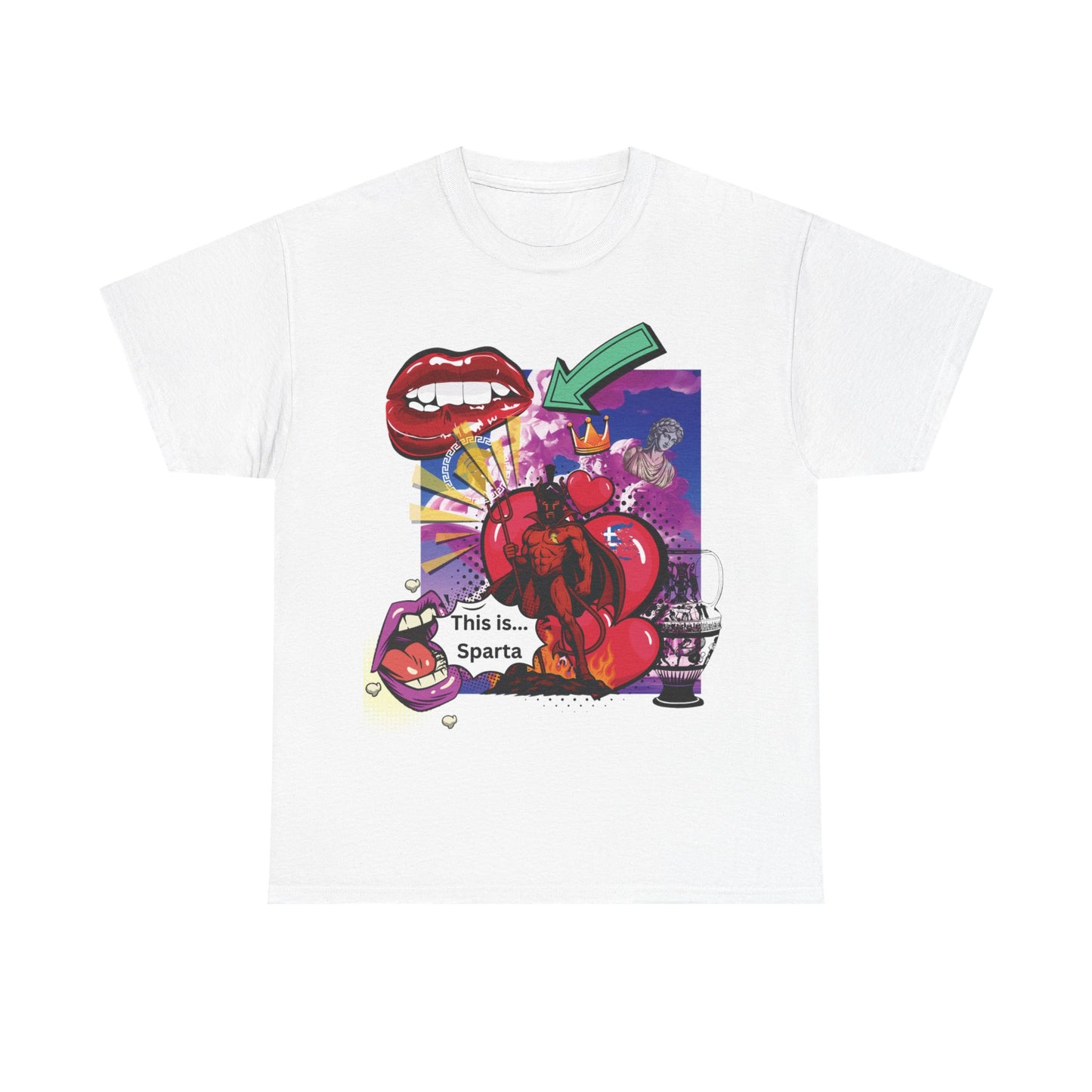 „Miłość, chaos i Sparta” – koszulka pop-art streetwear