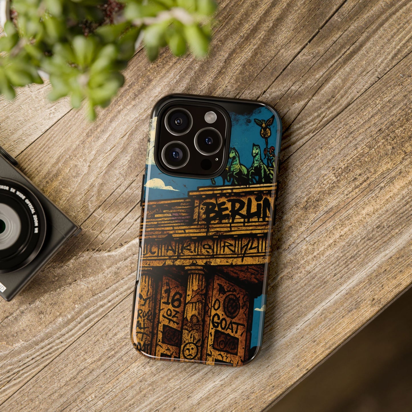 „Berlin Raw – Etui na telefon w stylu ulicznym z Bramą Brandenburską w stylu graffiti”