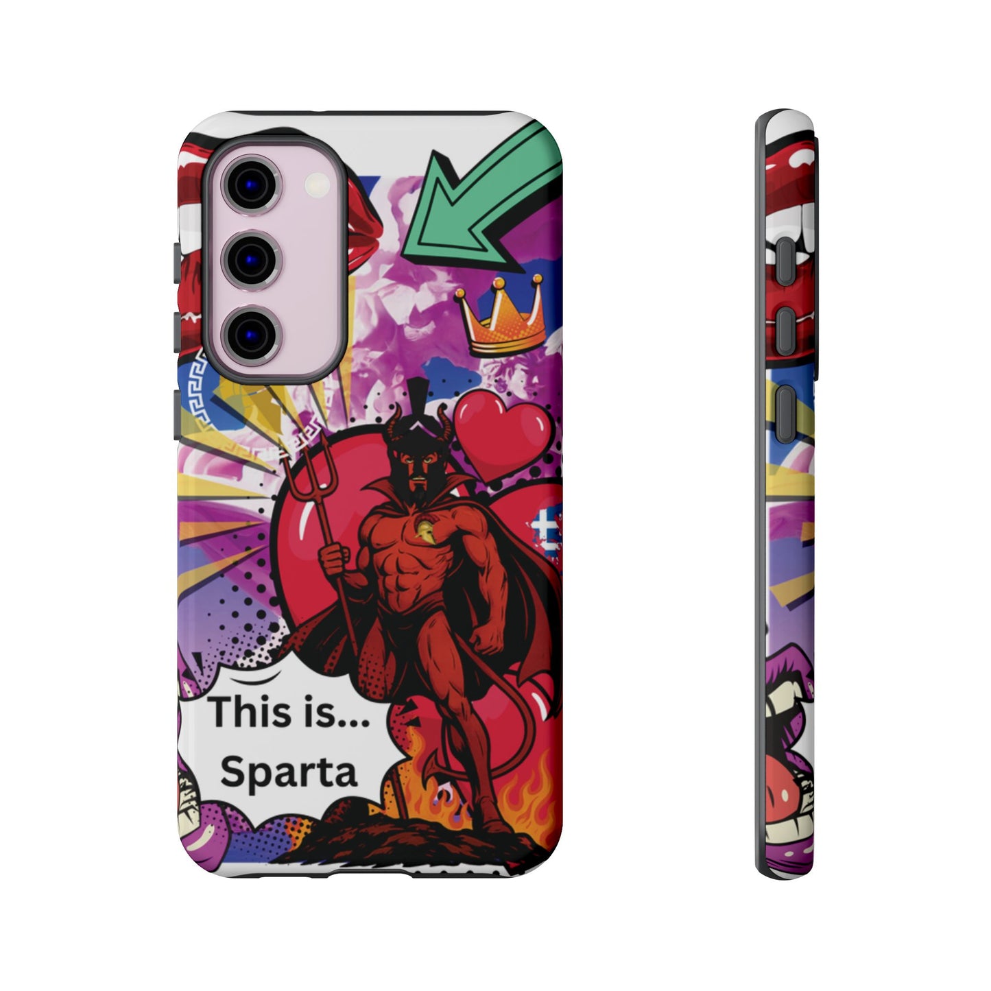 🔥 „To jest Sparta!” – Etui na telefon Pop Art Devil