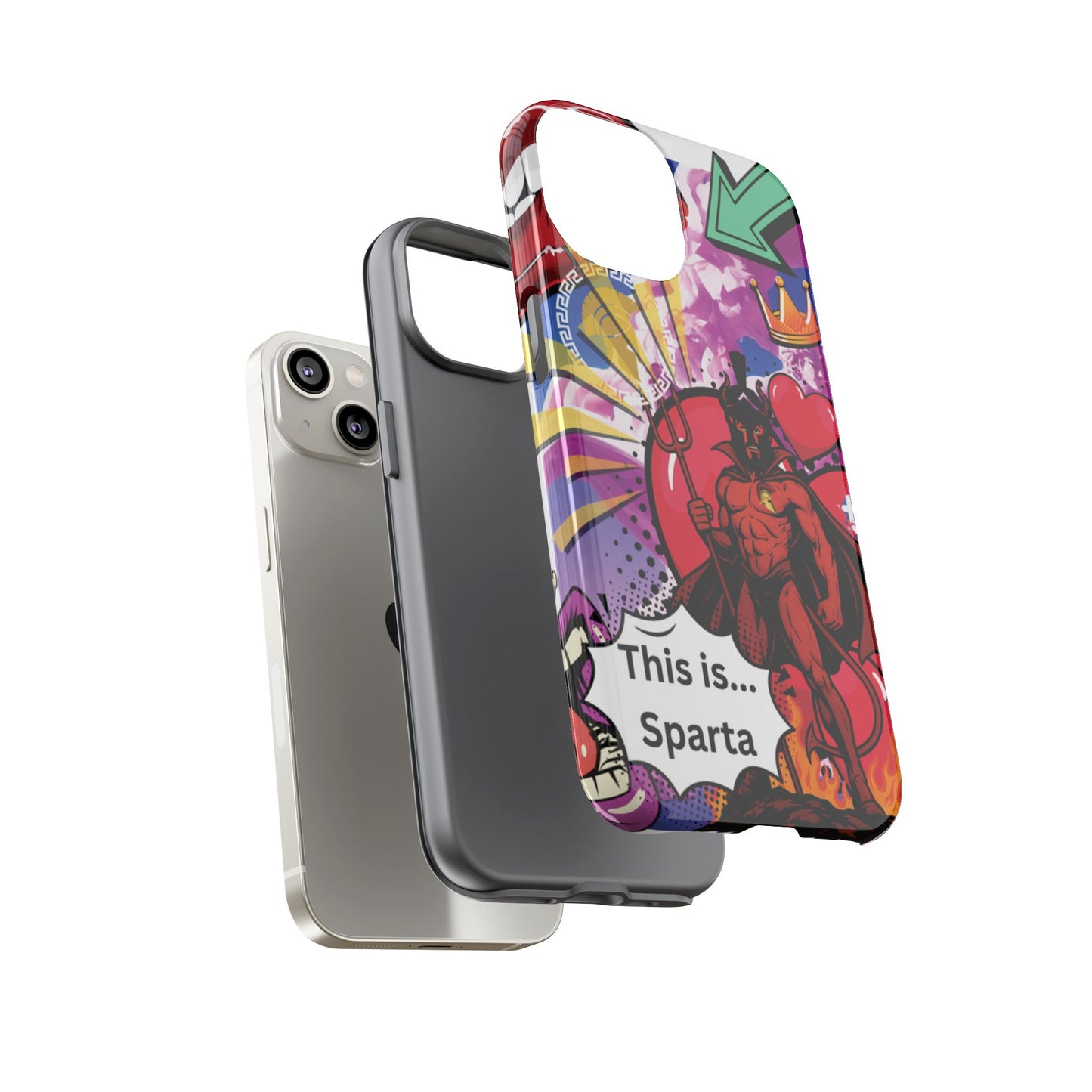 🔥 „To jest Sparta!” – Etui na telefon Pop Art Devil