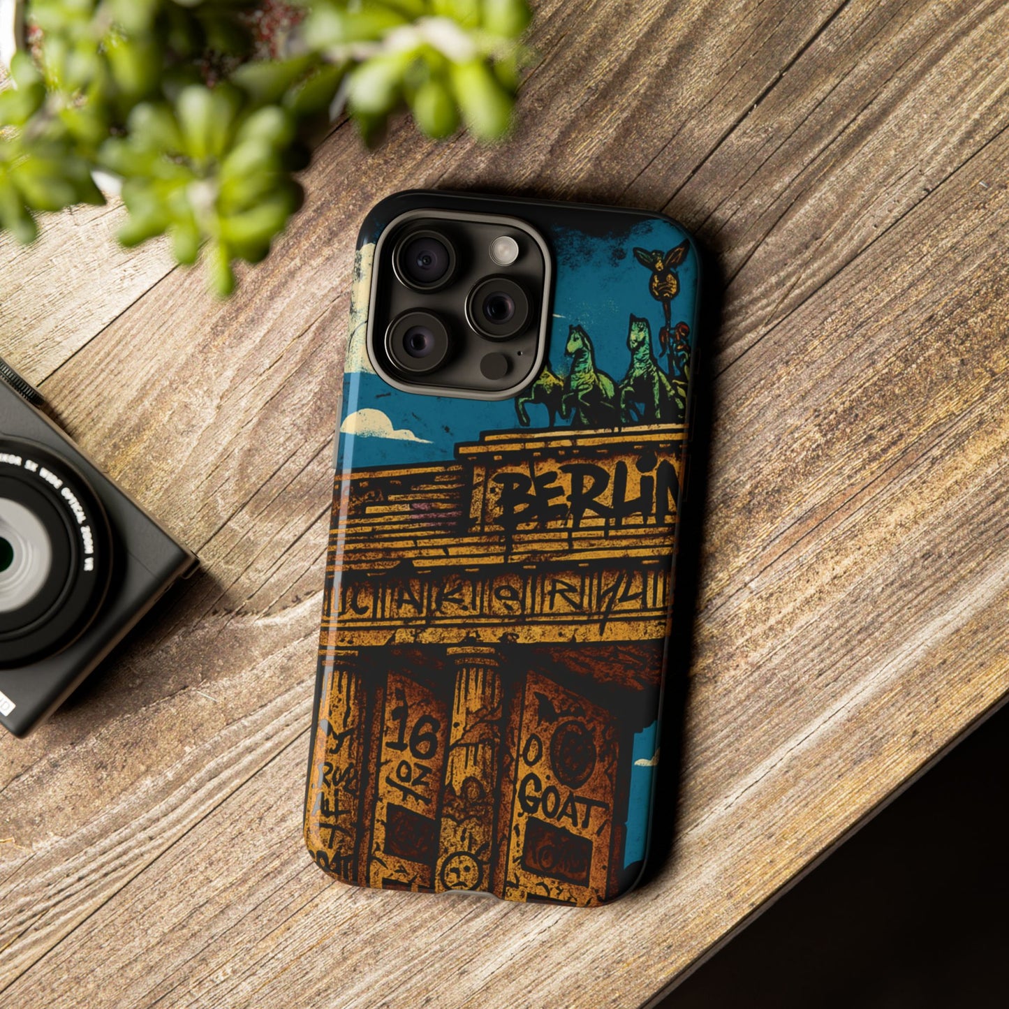 „Berlin Raw – Etui na telefon w stylu ulicznym z Bramą Brandenburską w stylu graffiti”