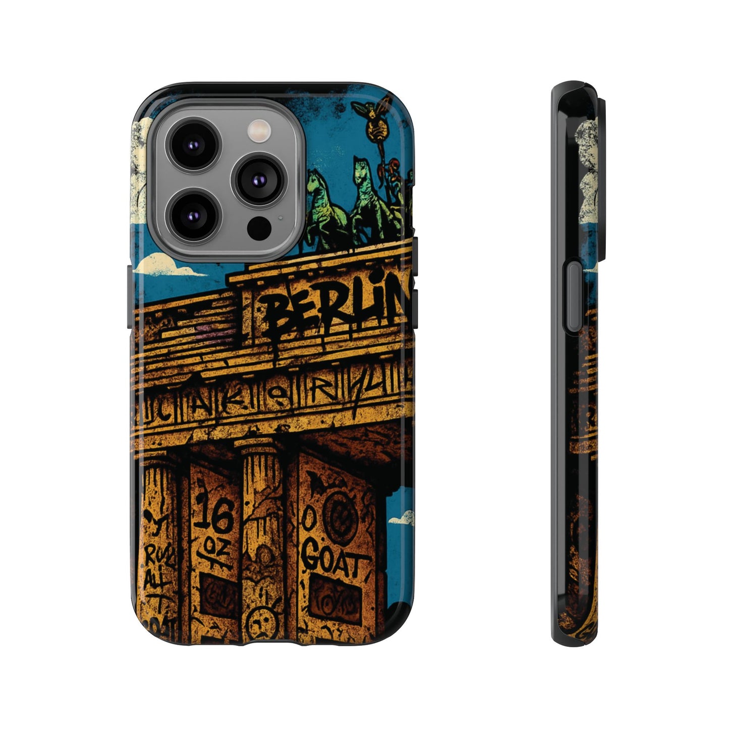 „Berlin Raw – Etui na telefon w stylu ulicznym z Bramą Brandenburską w stylu graffiti”