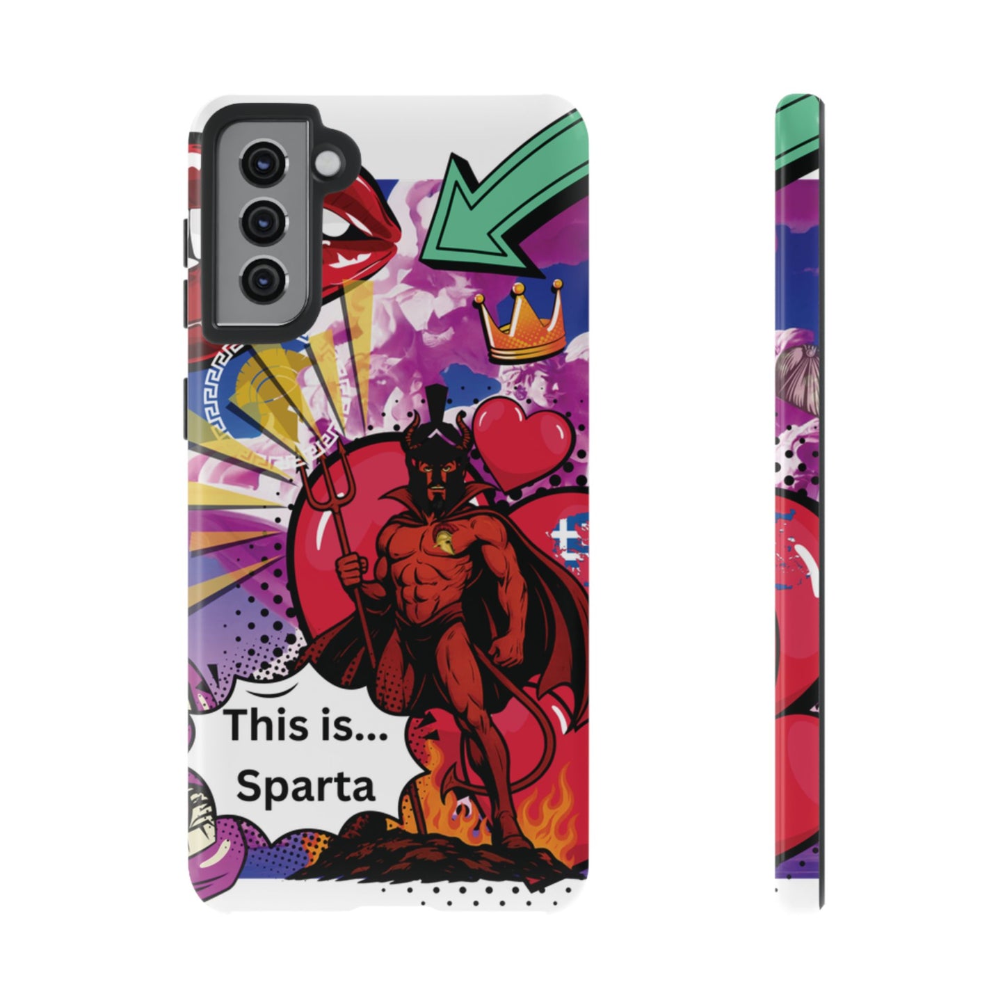 🔥 „To jest Sparta!” – Etui na telefon Pop Art Devil