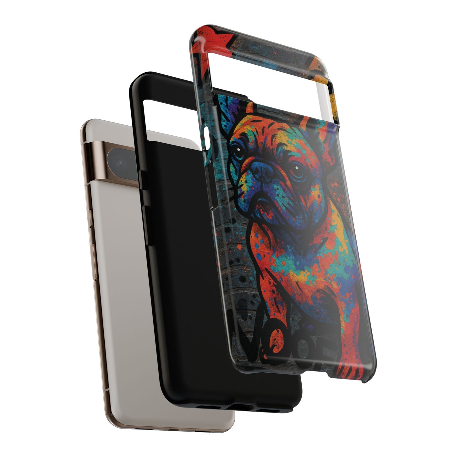 “Urban Woof – Graffiti Dog Phone Case in Street Art Style”