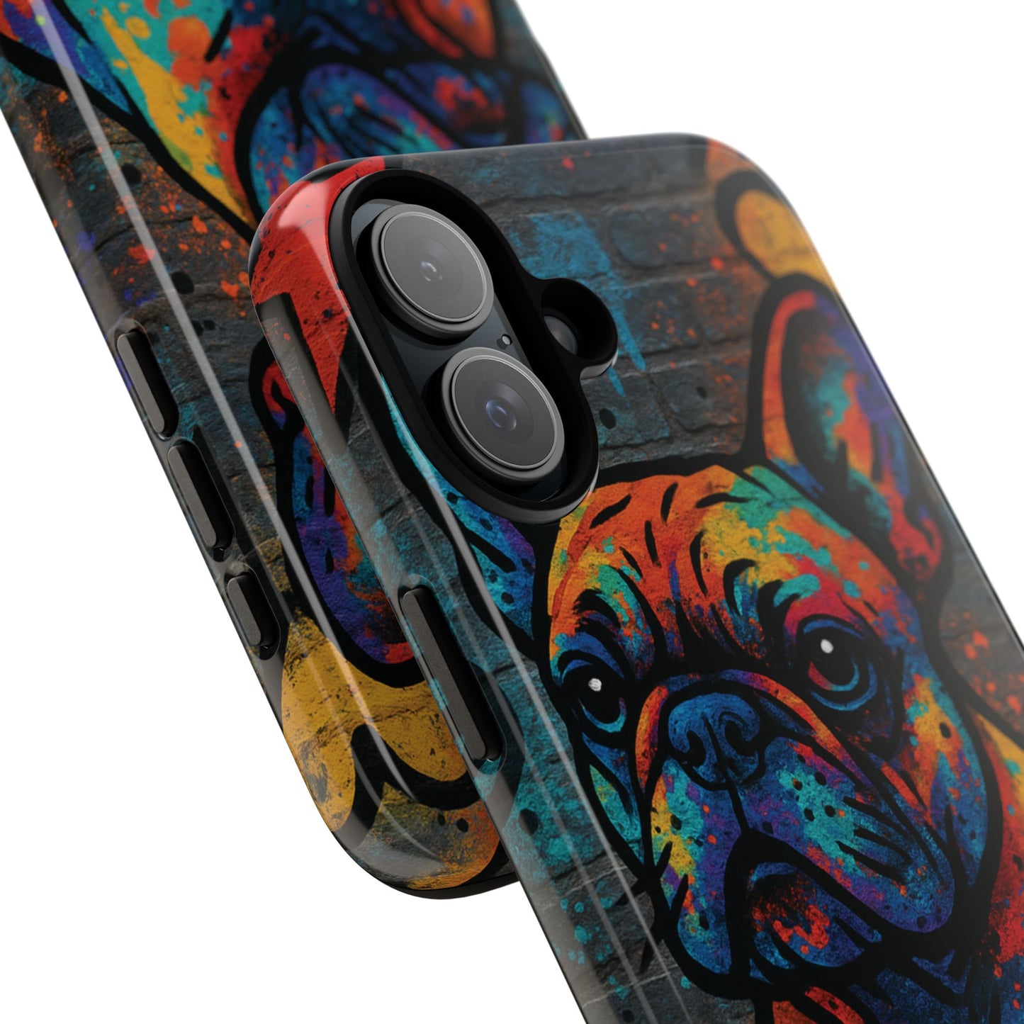 “Urban Woof – Graffiti Dog Phone Case in Street Art Style”