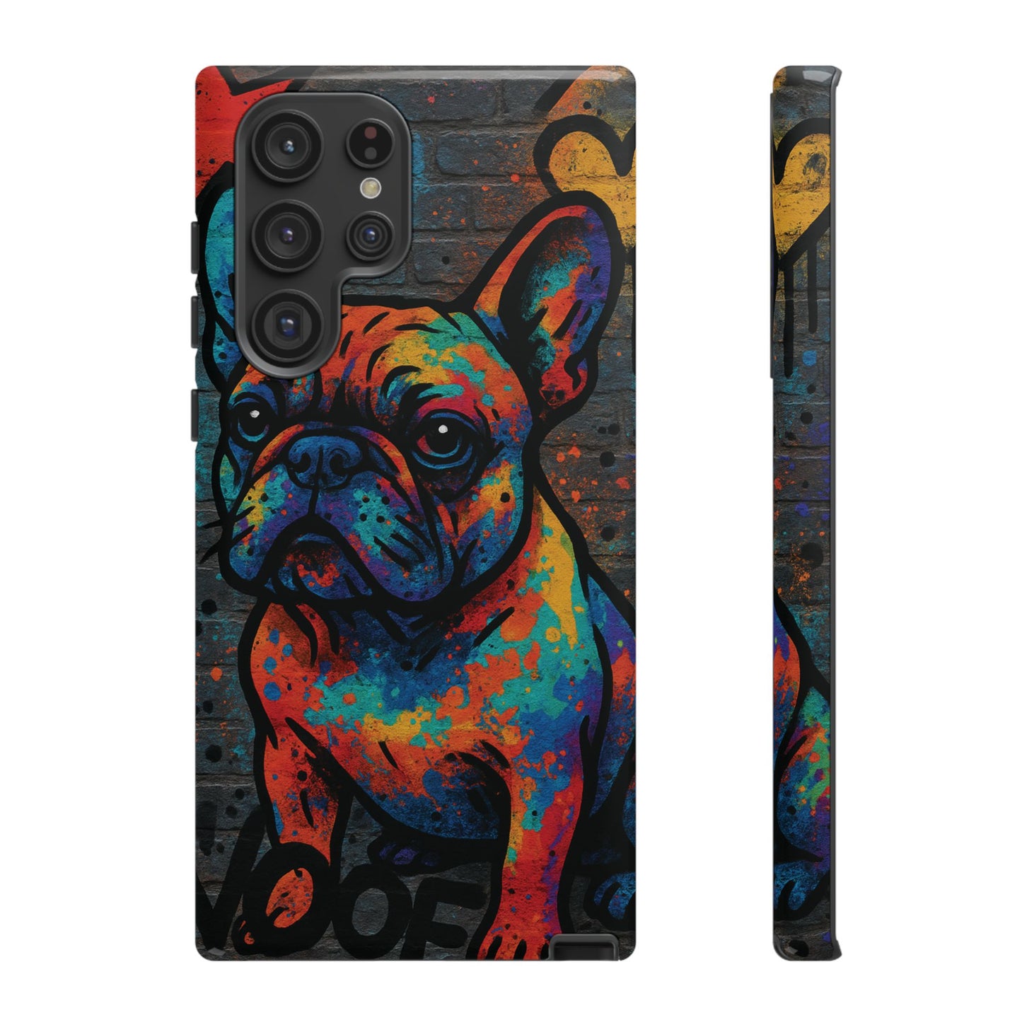 “Urban Woof – Graffiti Dog Phone Case in Street Art Style”