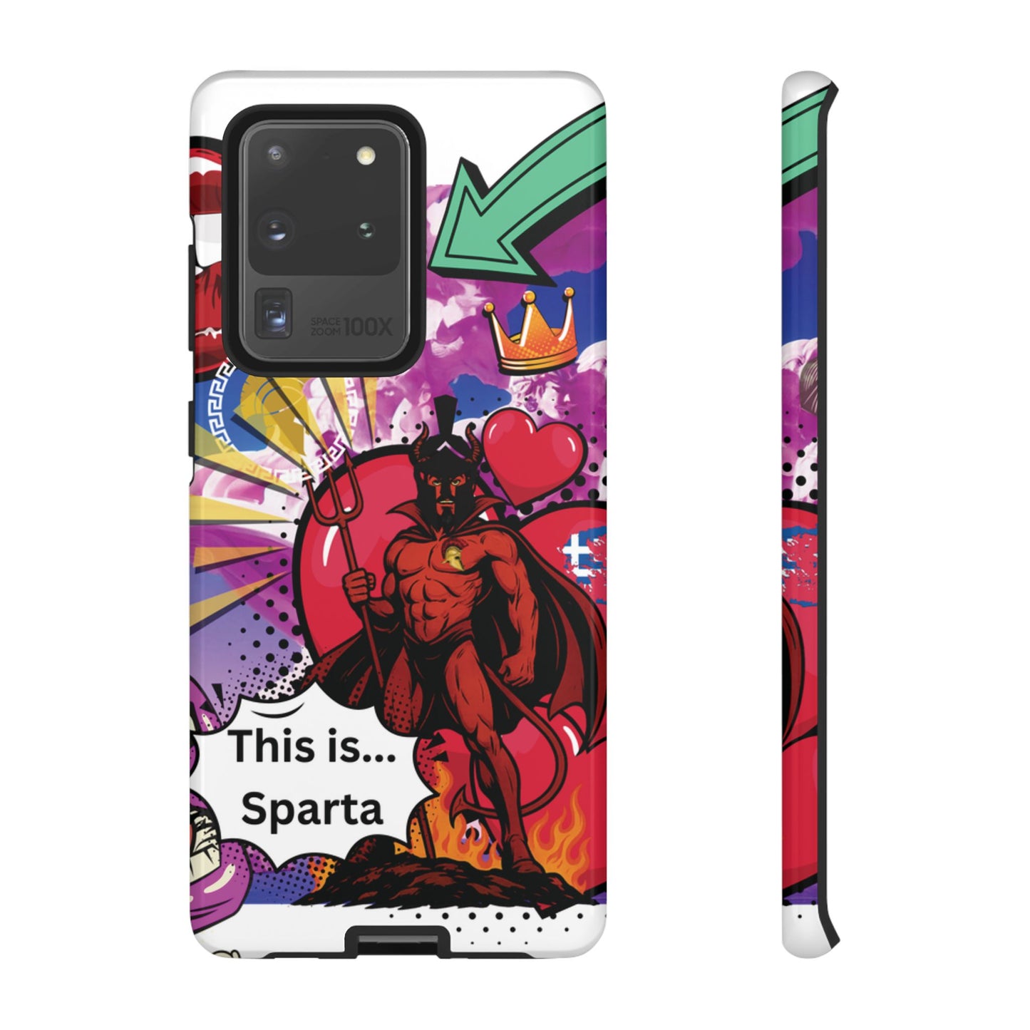 🔥 „To jest Sparta!” – Etui na telefon Pop Art Devil