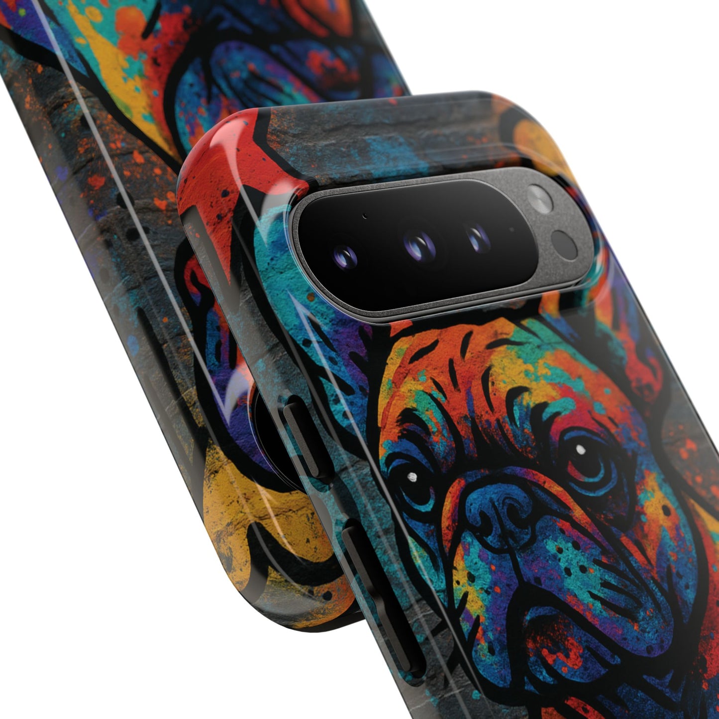 “Urban Woof – Graffiti Dog Phone Case in Street Art Style”
