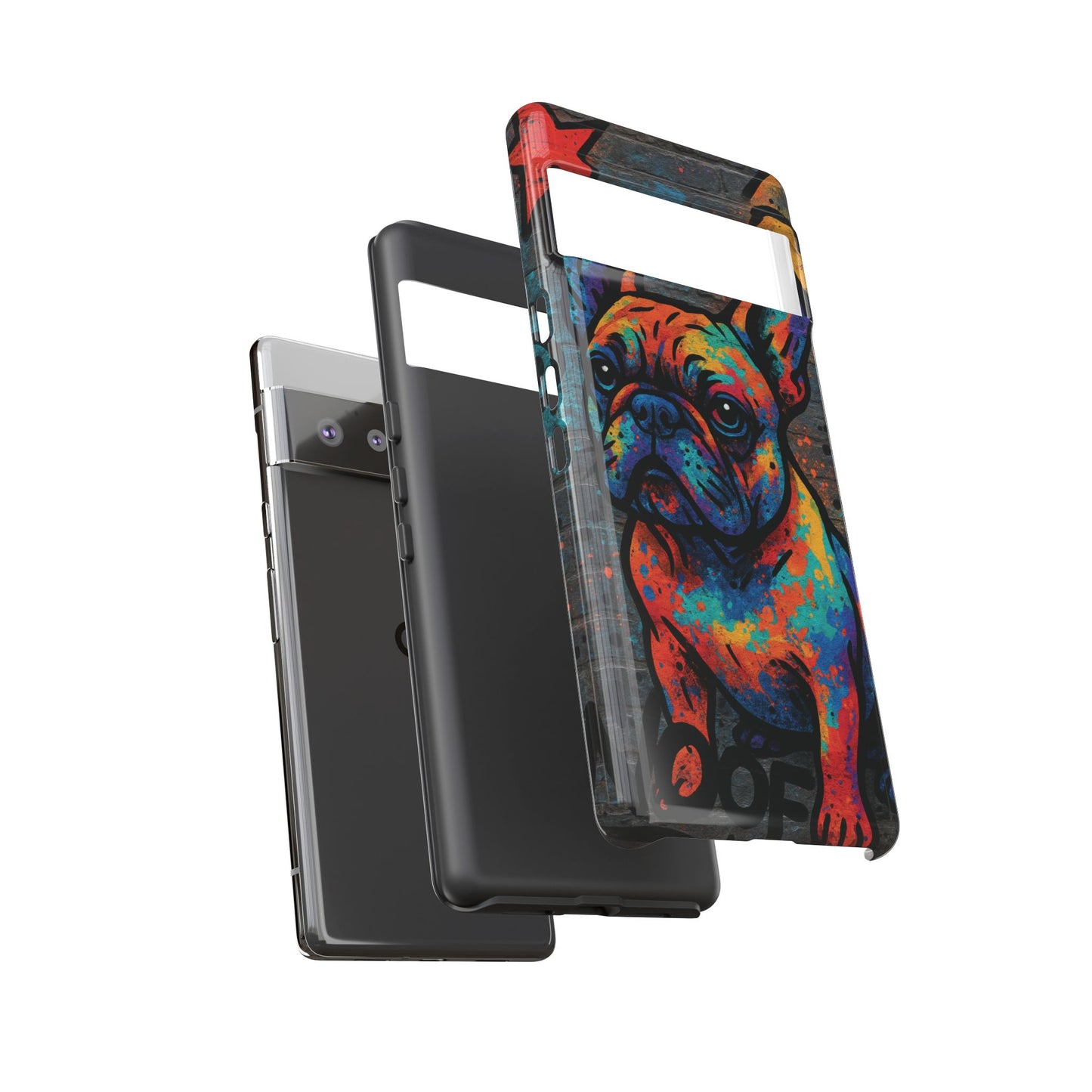 “Urban Woof – Graffiti Dog Phone Case in Street Art Style”