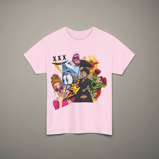 "Cartoon Chaos – Pop-Art T-Shirt Explosion"